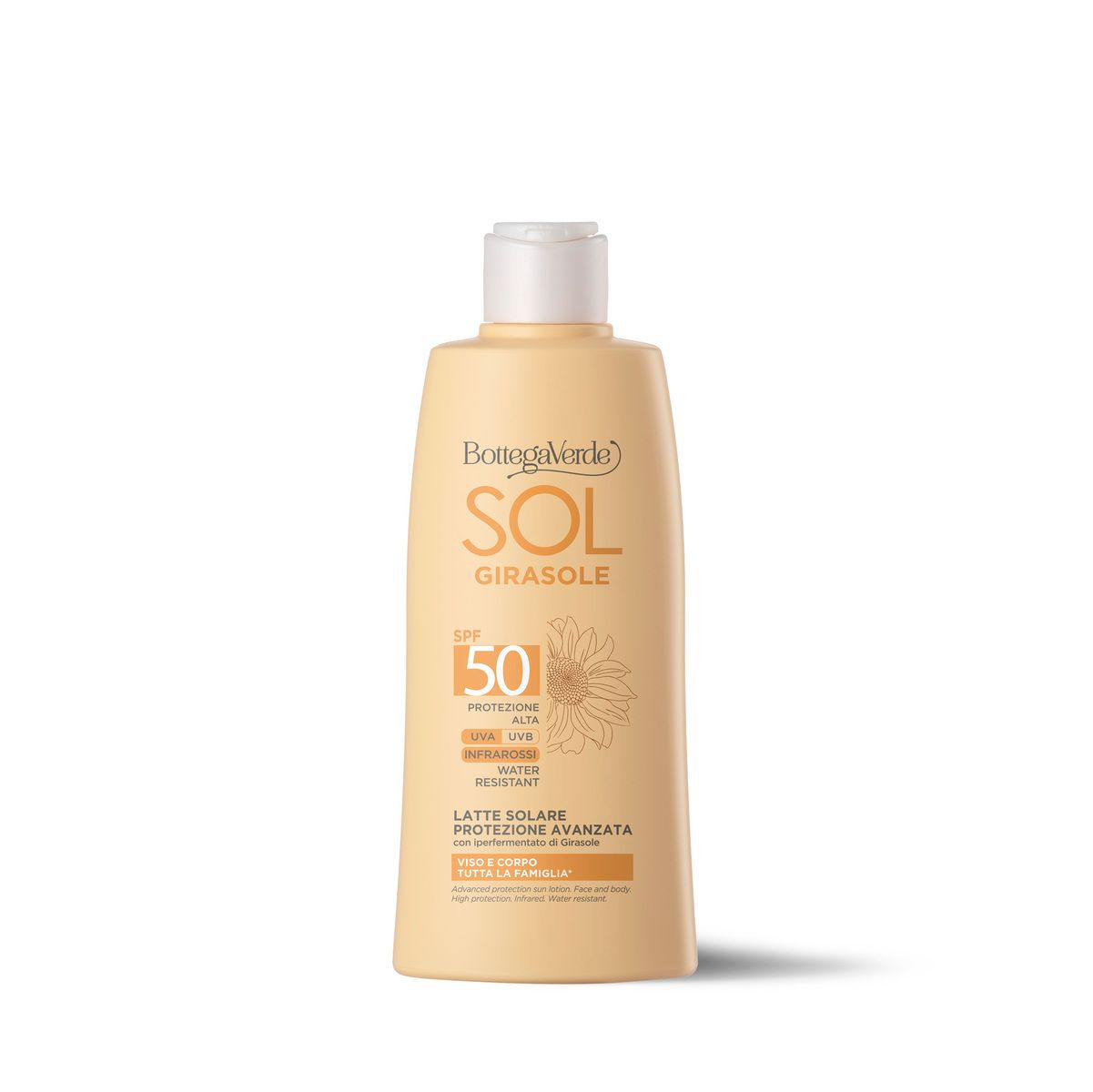 Bottega Verde SOL Girasole - Latte solare protezione avanzata - viso corpo - PROTEZIONE ALTA SPF50