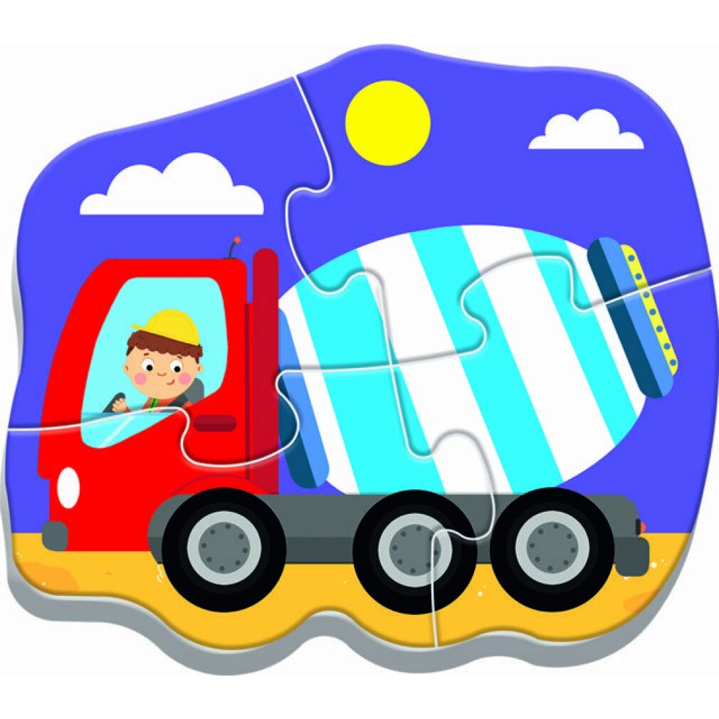 trefl Baby-Puzzle Fahrzeuge auf dem Bau 4in1 (3,4,5,6 Teile)