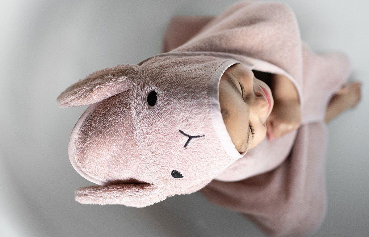 Kapuzenhandtuch Hase Rose
