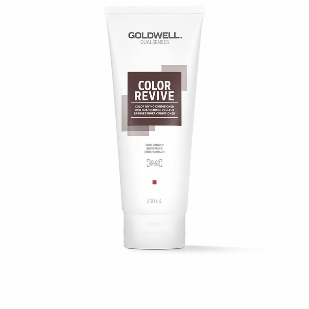 Weiße Tube mit Produktnamen und Markenlogo. Aufschrift: COLOR REVIVE, Cool Brown. 200 ml.
