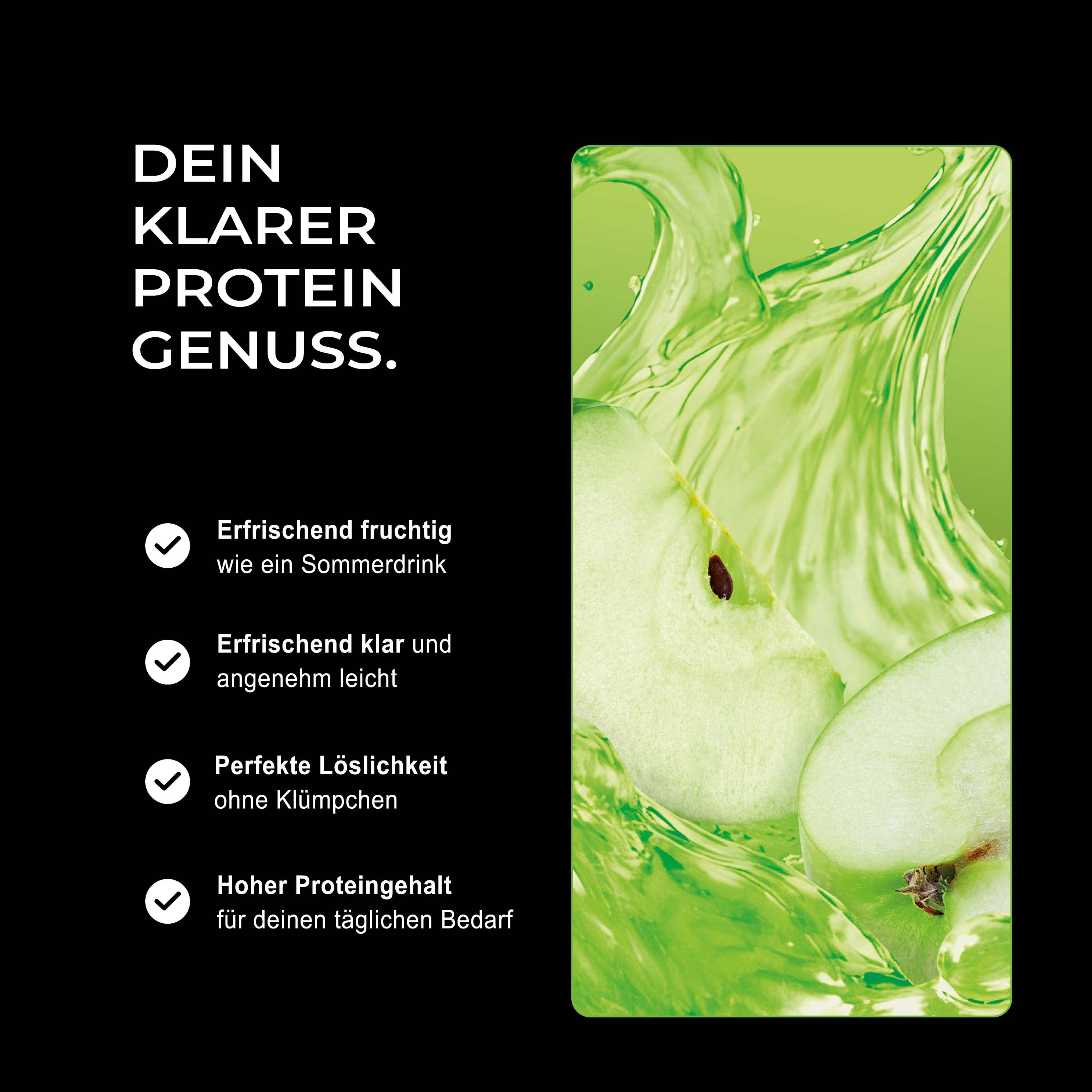 Neosupps Clear Isolate Protein Pulver: Erfrischend fruchtig, klar und mit hohem Proteingehalt.