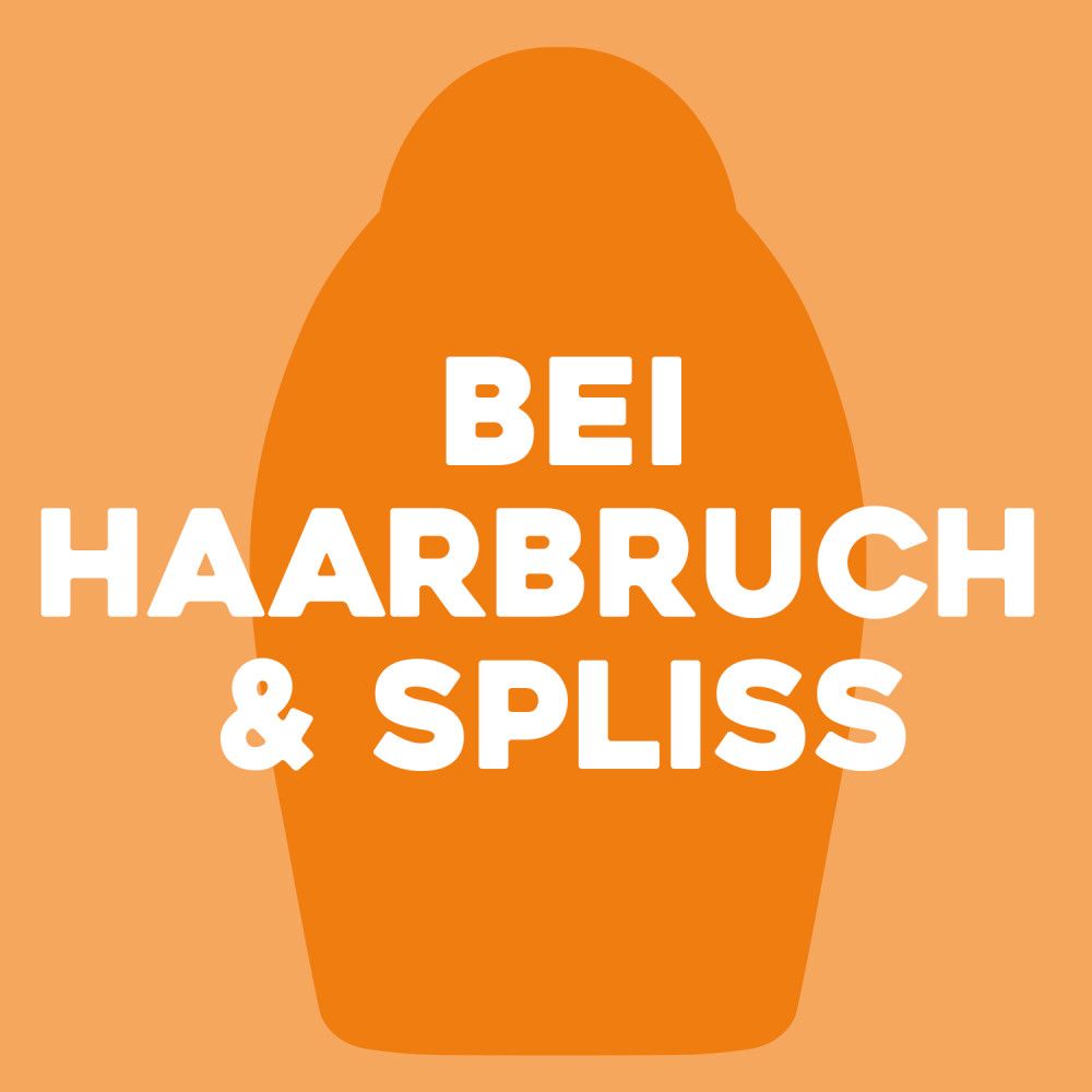 Orangefarbenes Logo mit Text: Bei Haarbruch & Spliss.