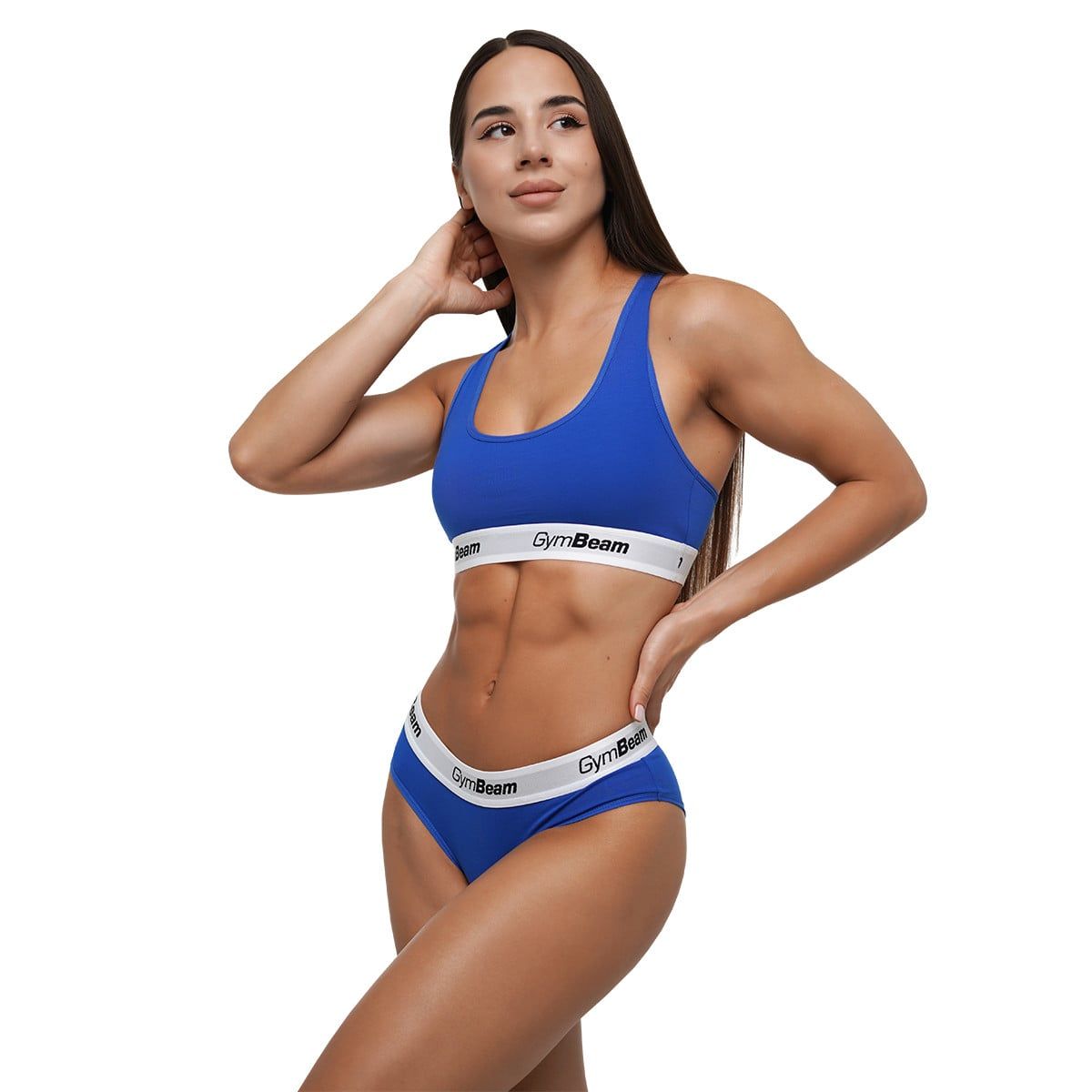 GymBeam Sport-BH Damen ohne Reißverschluss mit breiten Trägern, Royal Blue