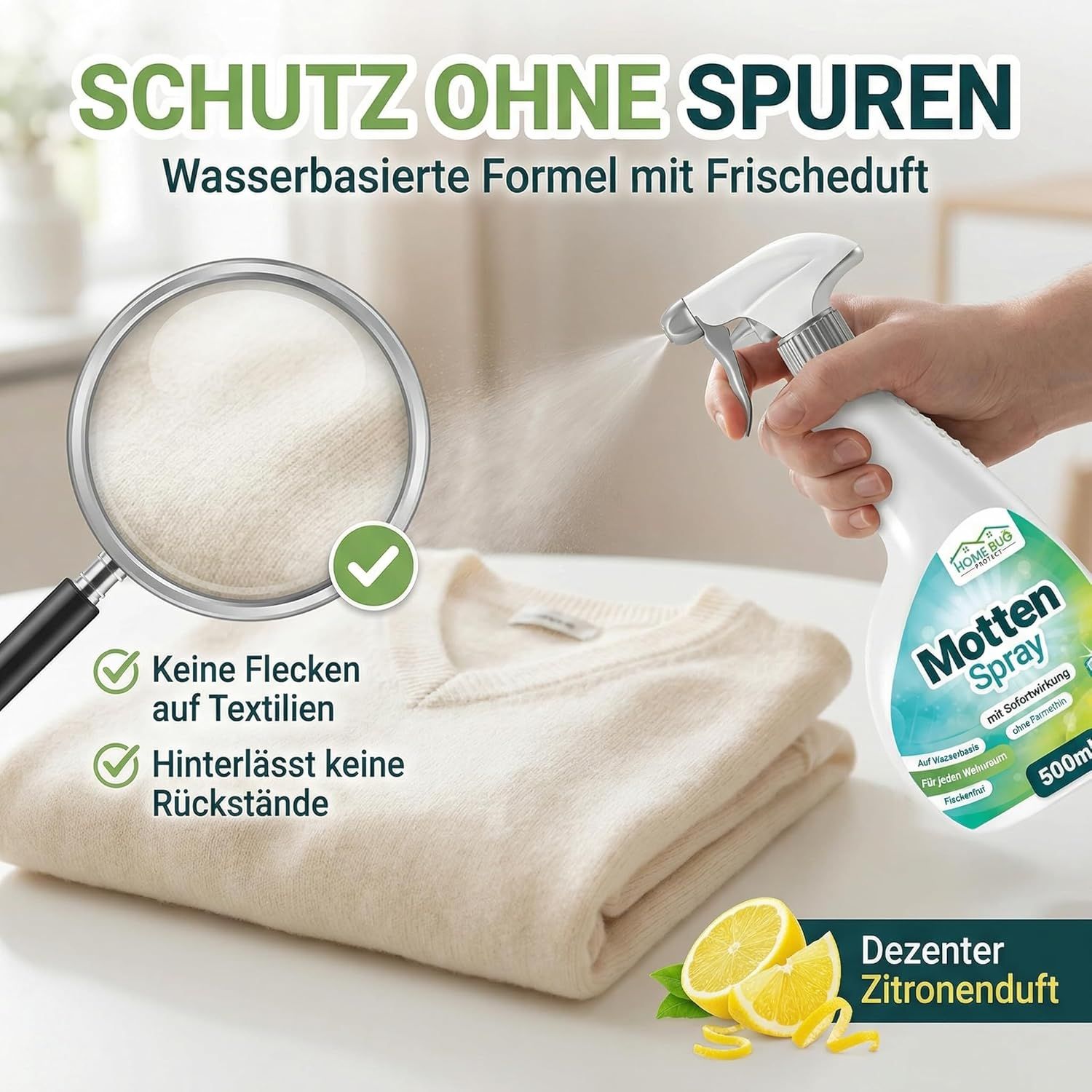 HomeBugProtect Motten Spray Gegen Kleidermotten