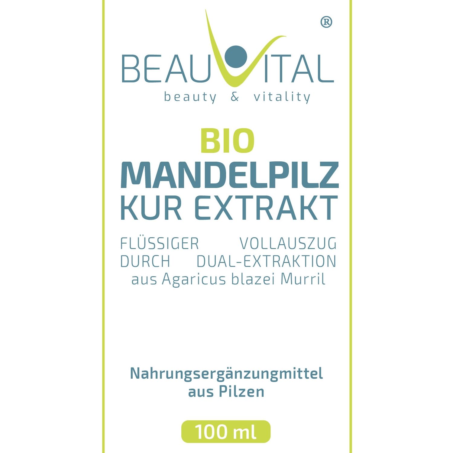 BEAUVITAL® Bio Agaricus (ABM) Kurextrakt | Flüssiger Vollauszug durch Dual-Extraktion