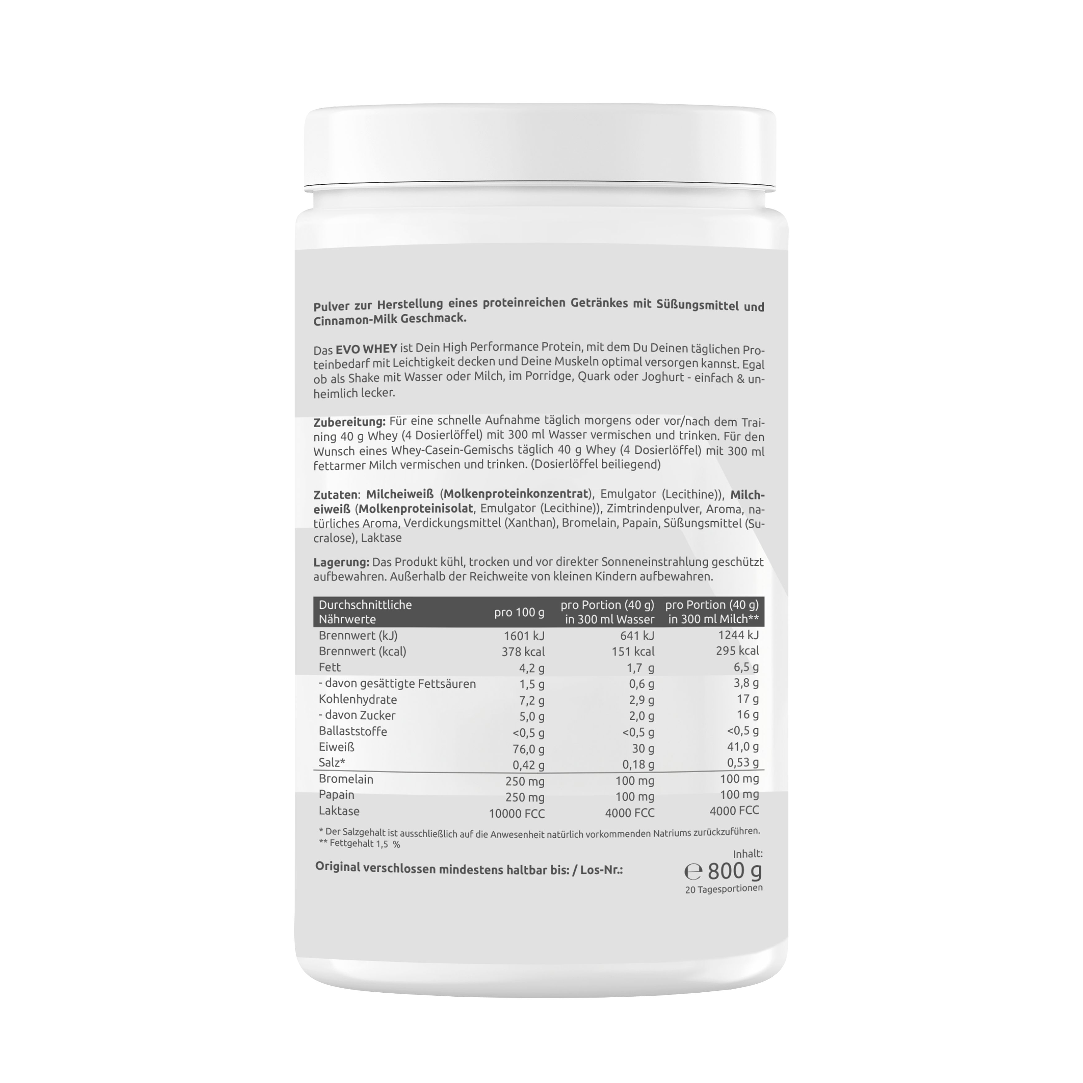 EVO Whey Protein Matrix Cinnamon Milk