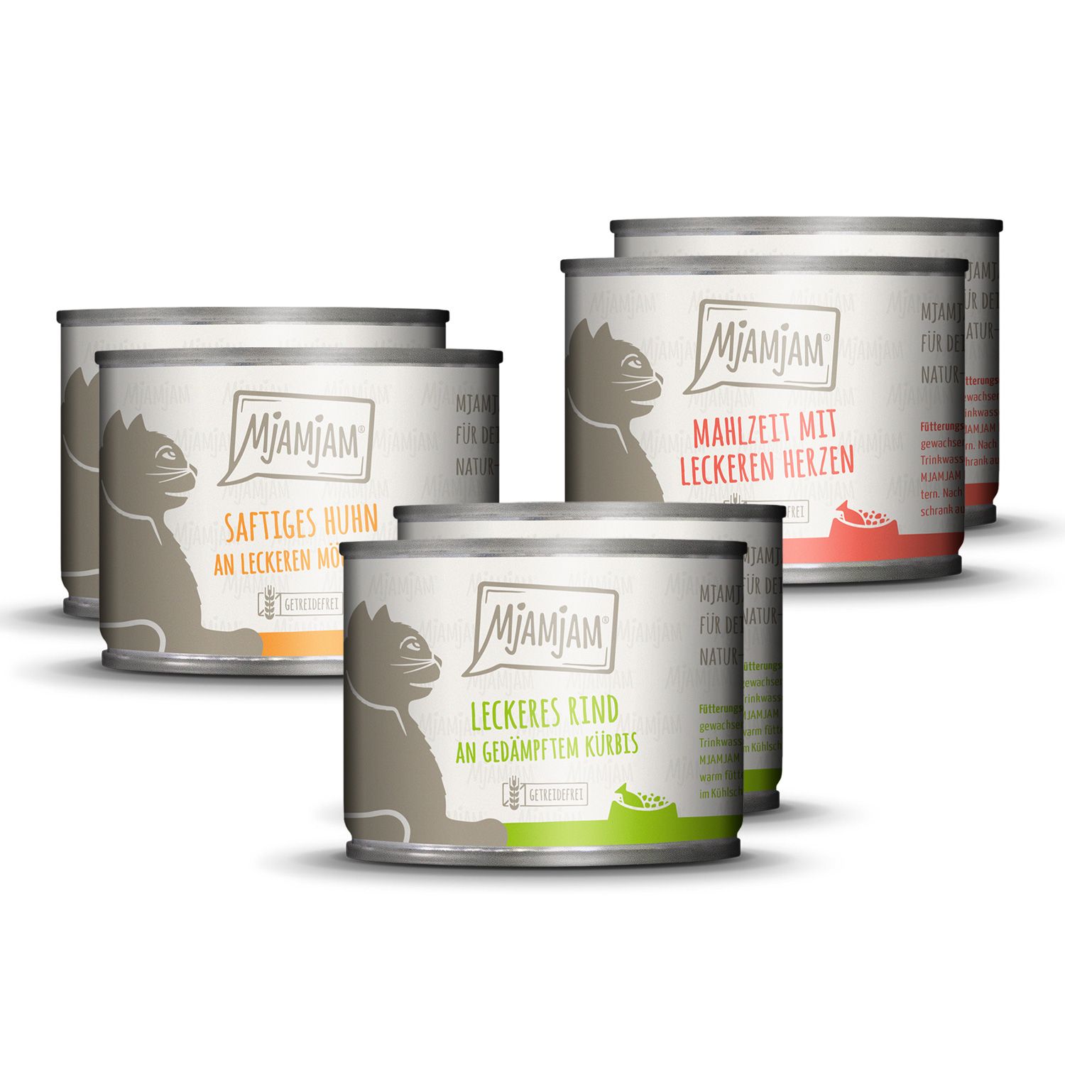 MjAMjAM - leckere Mahlzeiten Mixpaket I für deine Katze 6x200 g Futter