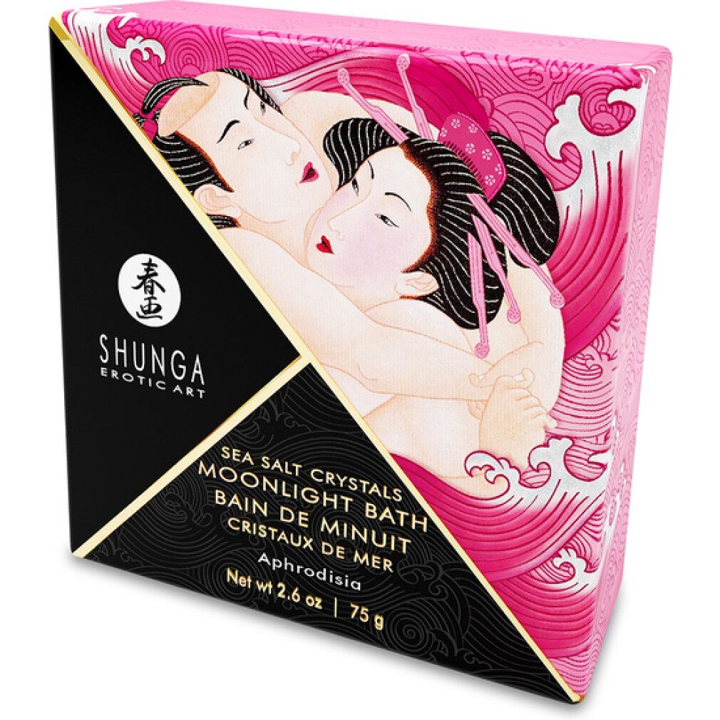 Verpackung für Meersalz-Kristalle 'Moonlight Bath' von Shunga Erotic Art, 75g.