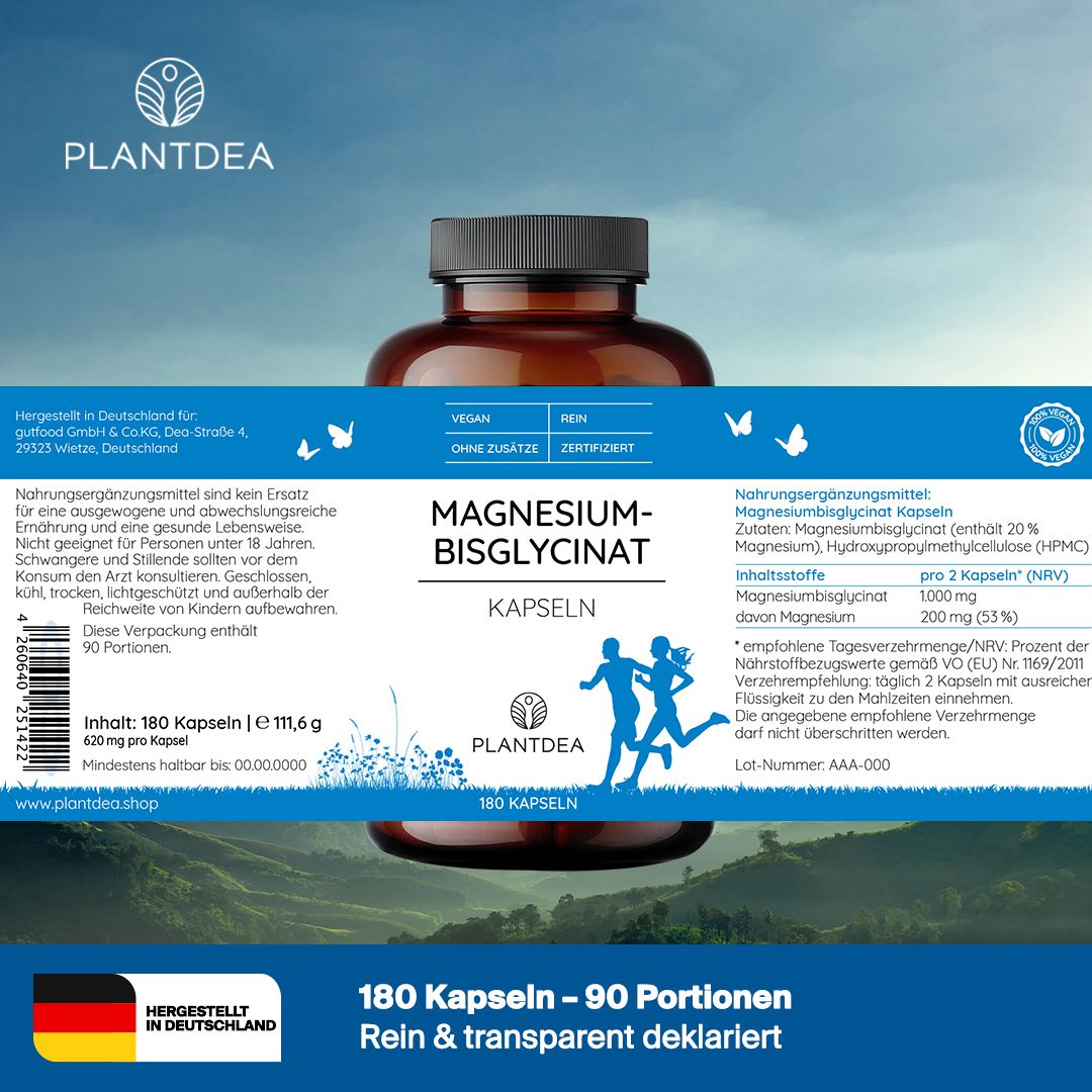 PlantDEA Magnesiumbisglycinat Kapseln