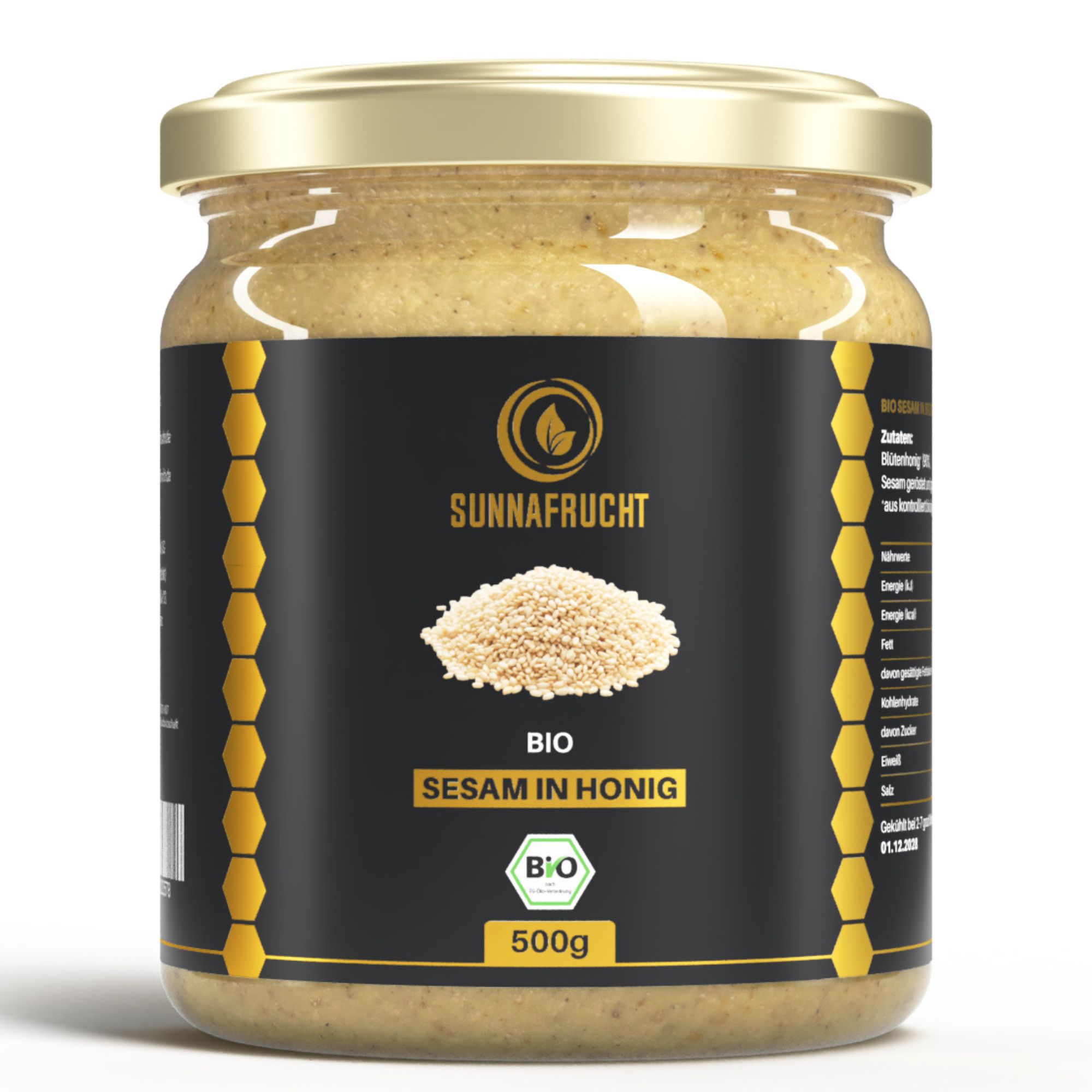 Sunnafrucht® Premium BIO Blütenhonig mit geröstetem Bio-Sesam 583 g