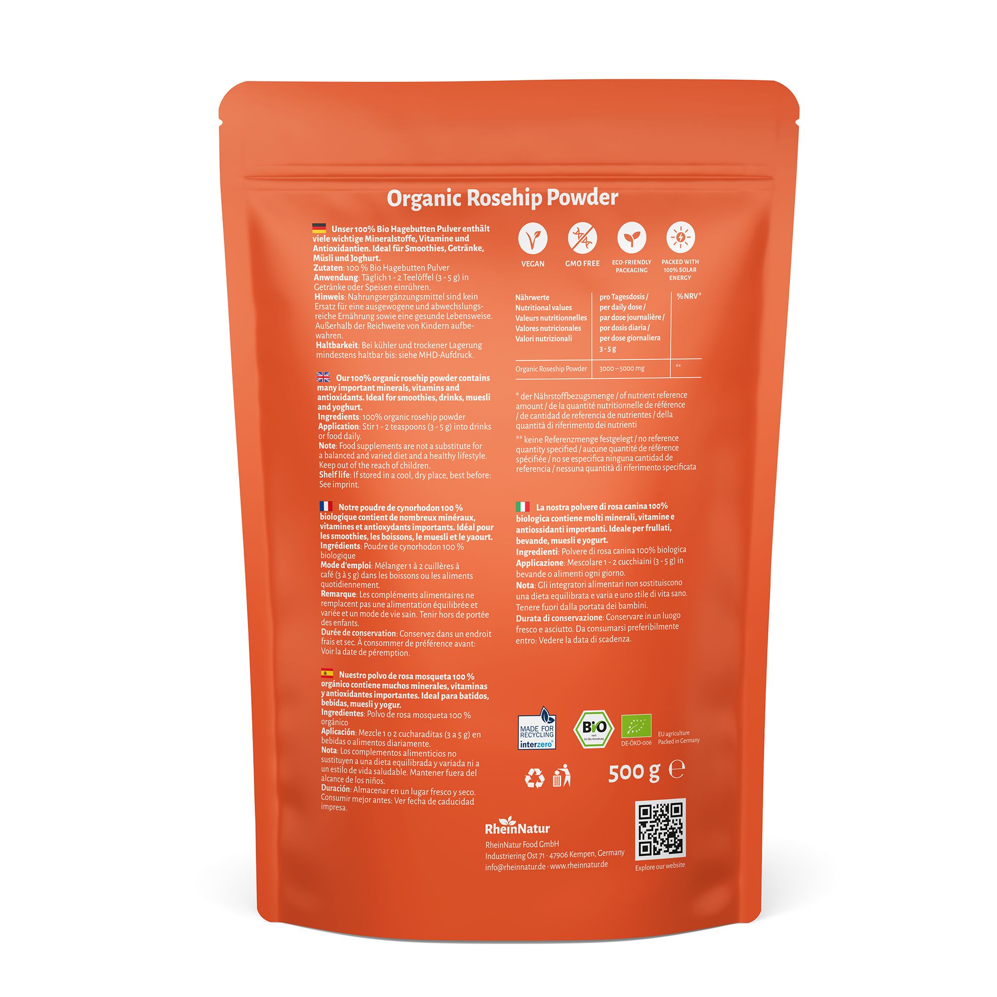 RheinNatur Hagebutten Pulver