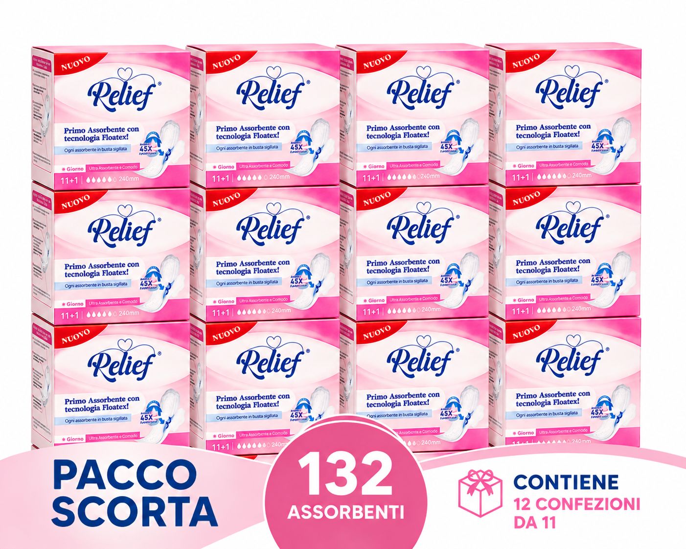 Relief Assorbenti Giorno con Ali – Maxi Pacco Scorta