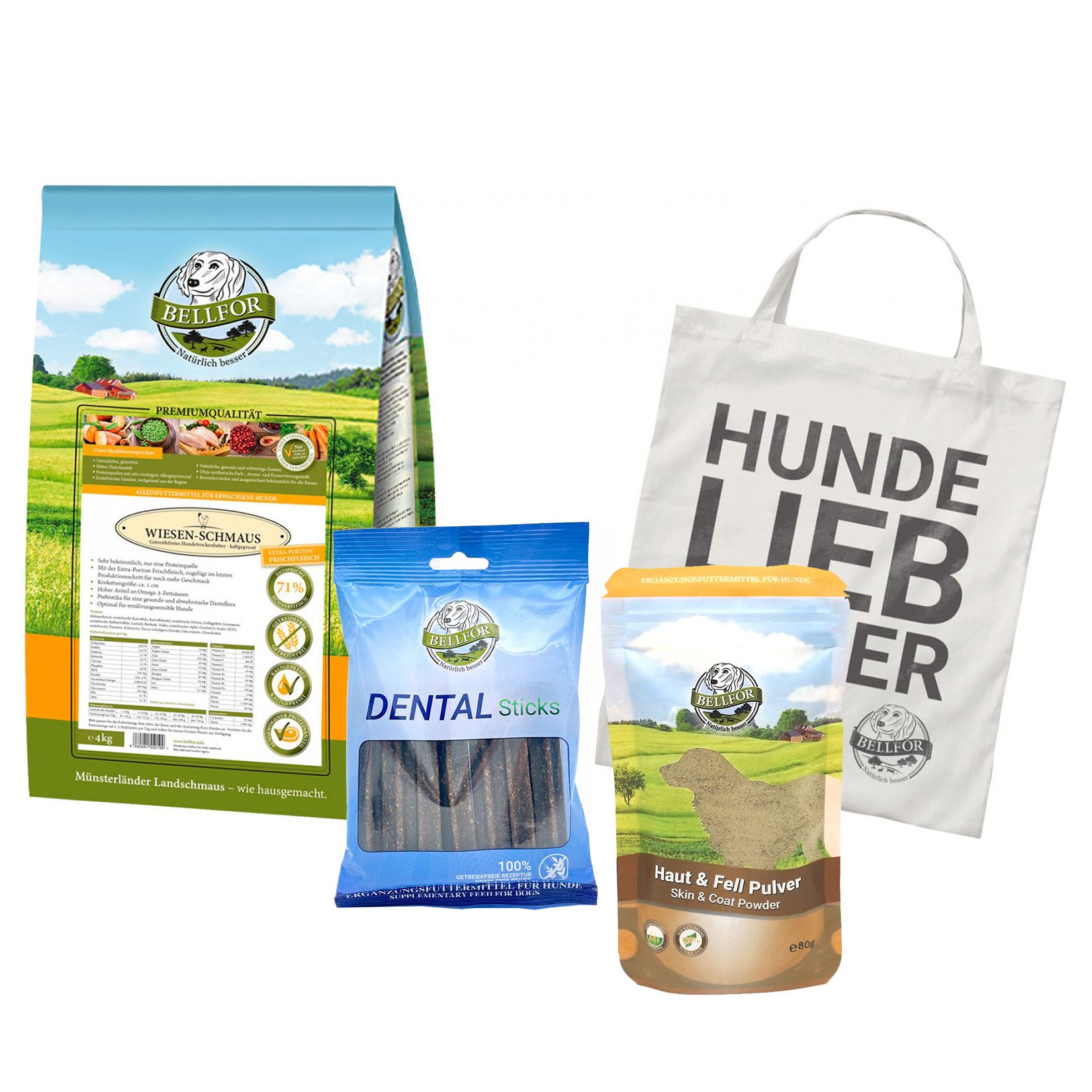 Bellfor Groß Pudel Futter Set für Hunde 4 St