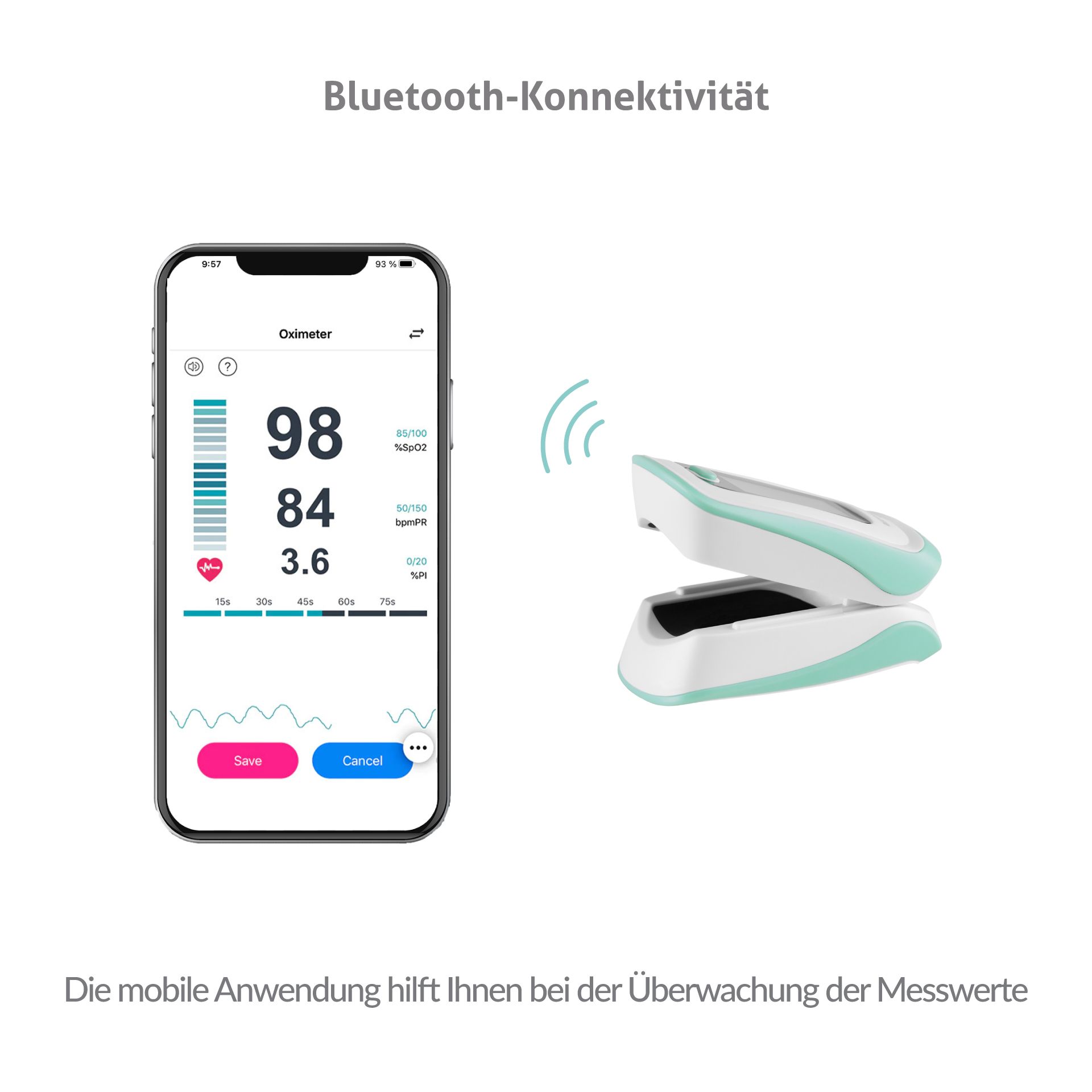 TrueLife Oximeter X5 BT – Pulsoximeter mit Bluetooth