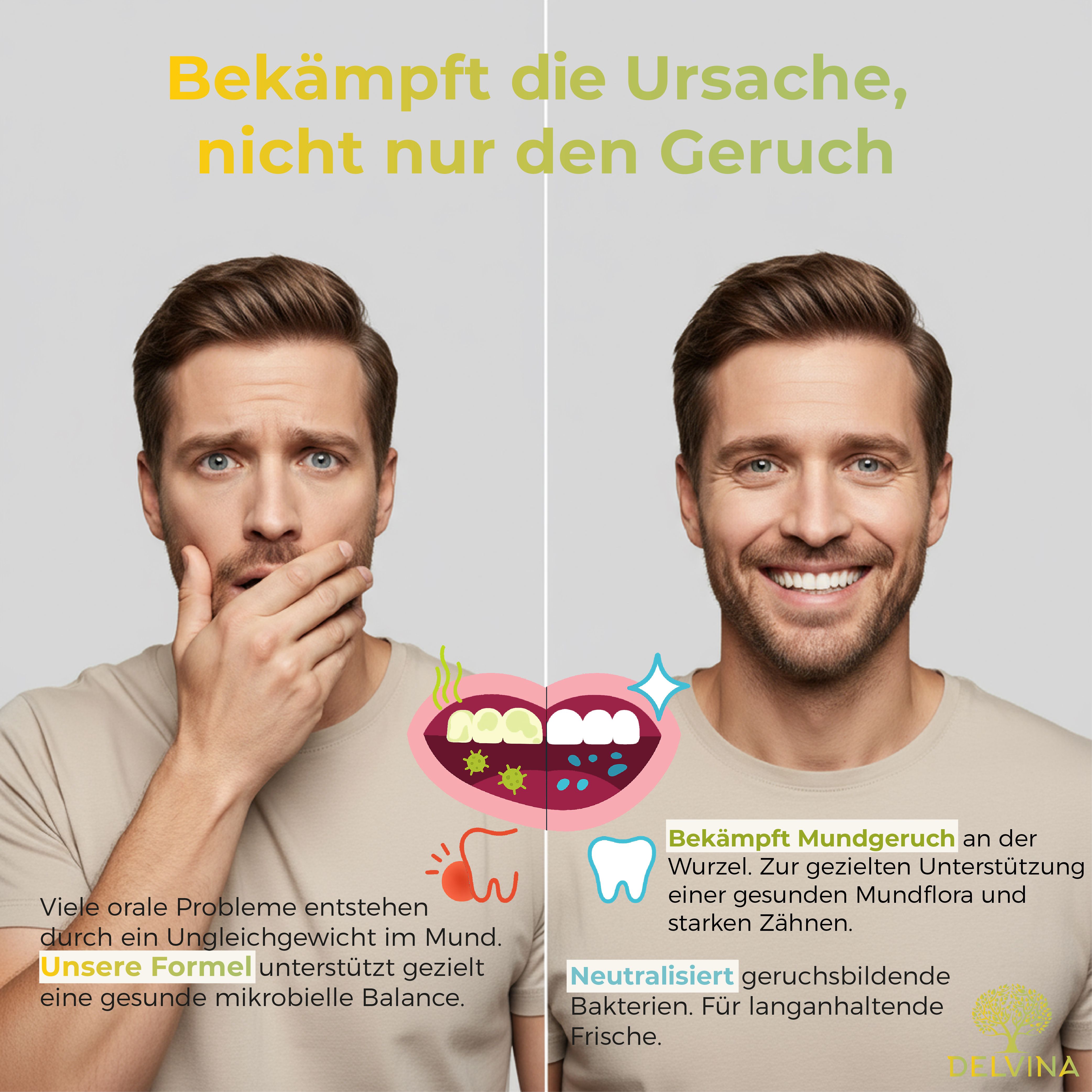 Delvina Mundflora - Lutschtabletten gegen Mundgeruch (Zitronengeschmack)