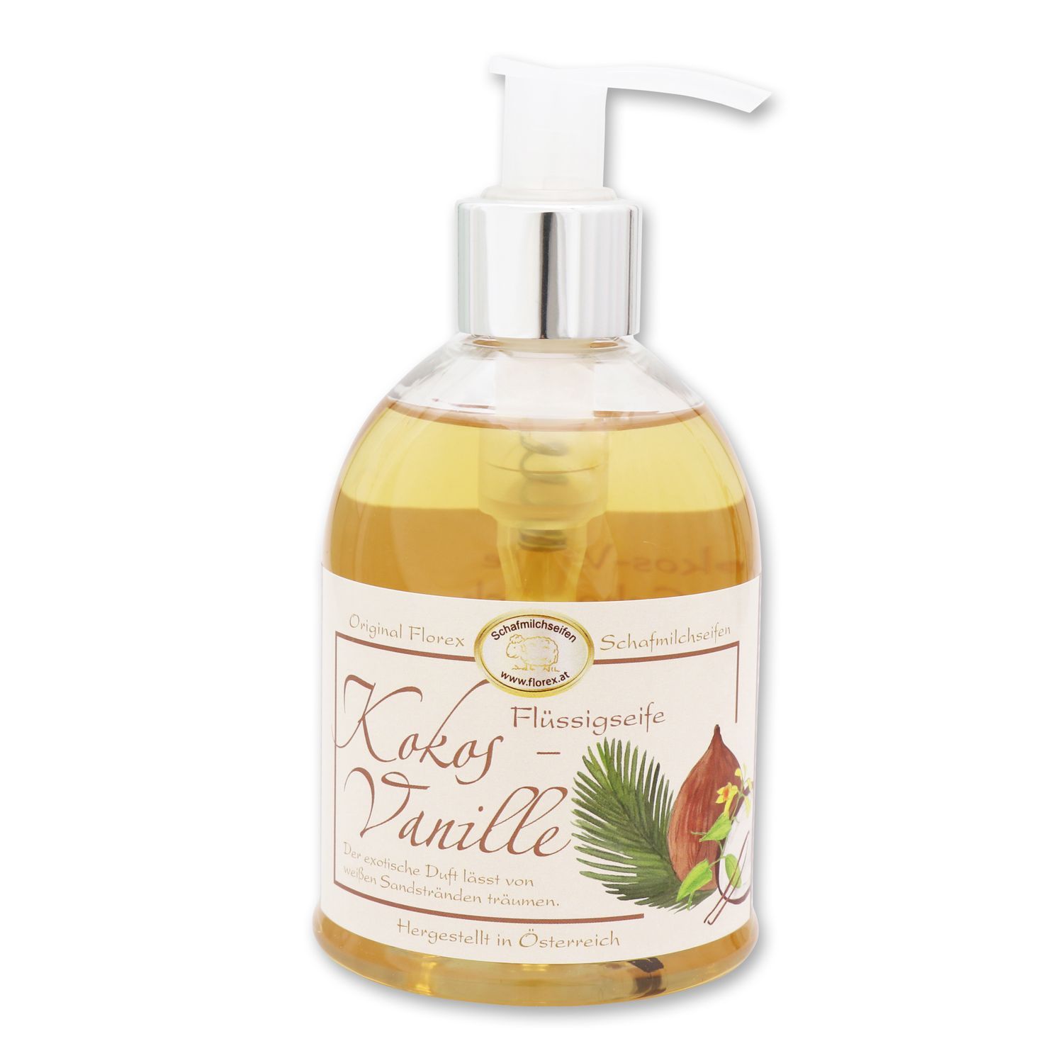 Flüssigseife Kokos-Vanille mit Pumpspender Bio Schafmilch