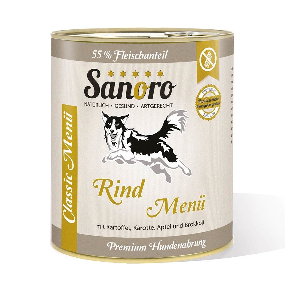 Sanoro - Menü Classic vom Rind mit 55% Fleischanteil mit Kartoffel* und Karotte*
