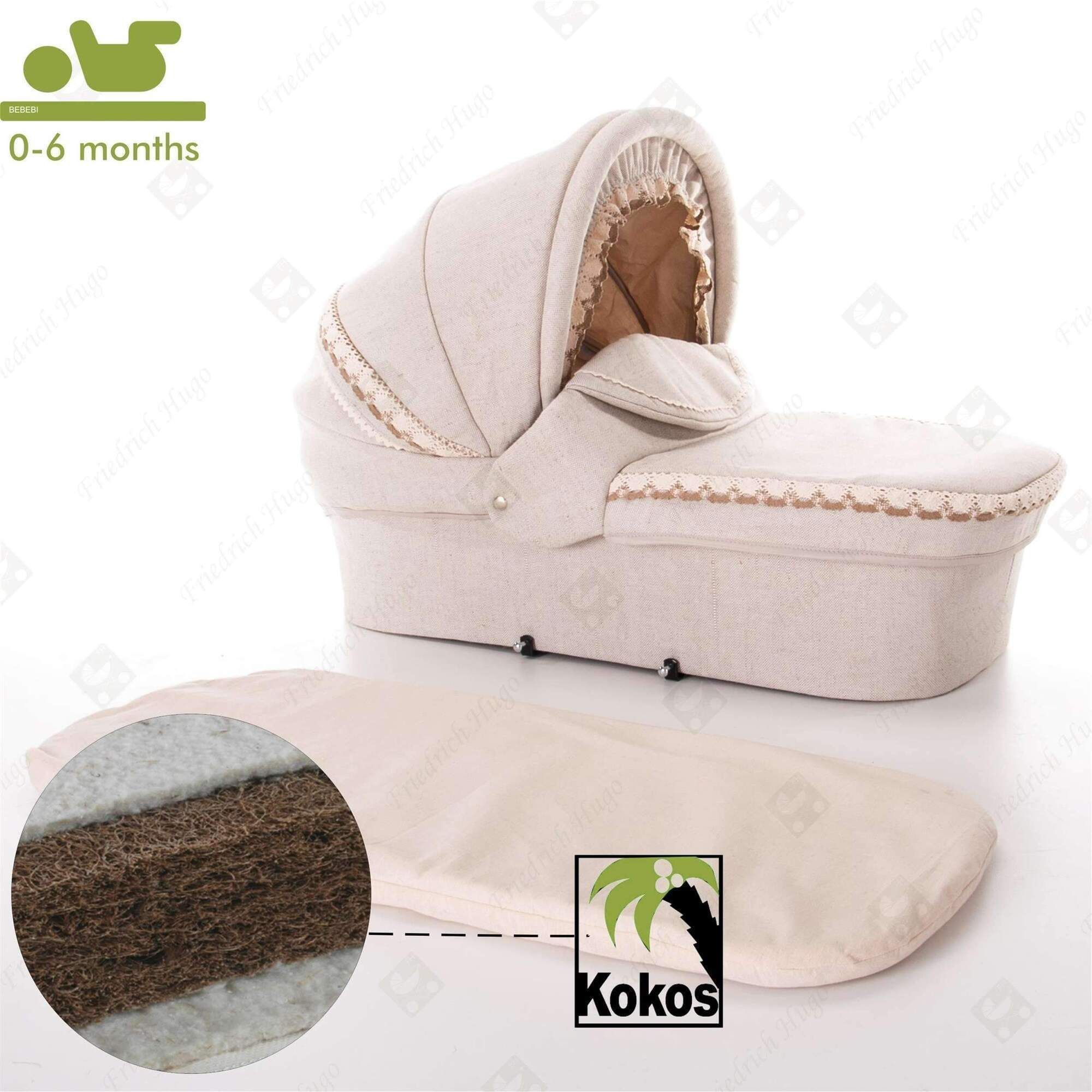Friedrich Hugo Natureline 2 in 1 Kombikinderwagen Öko Nostalgie Kinderwagen, Edward Silver