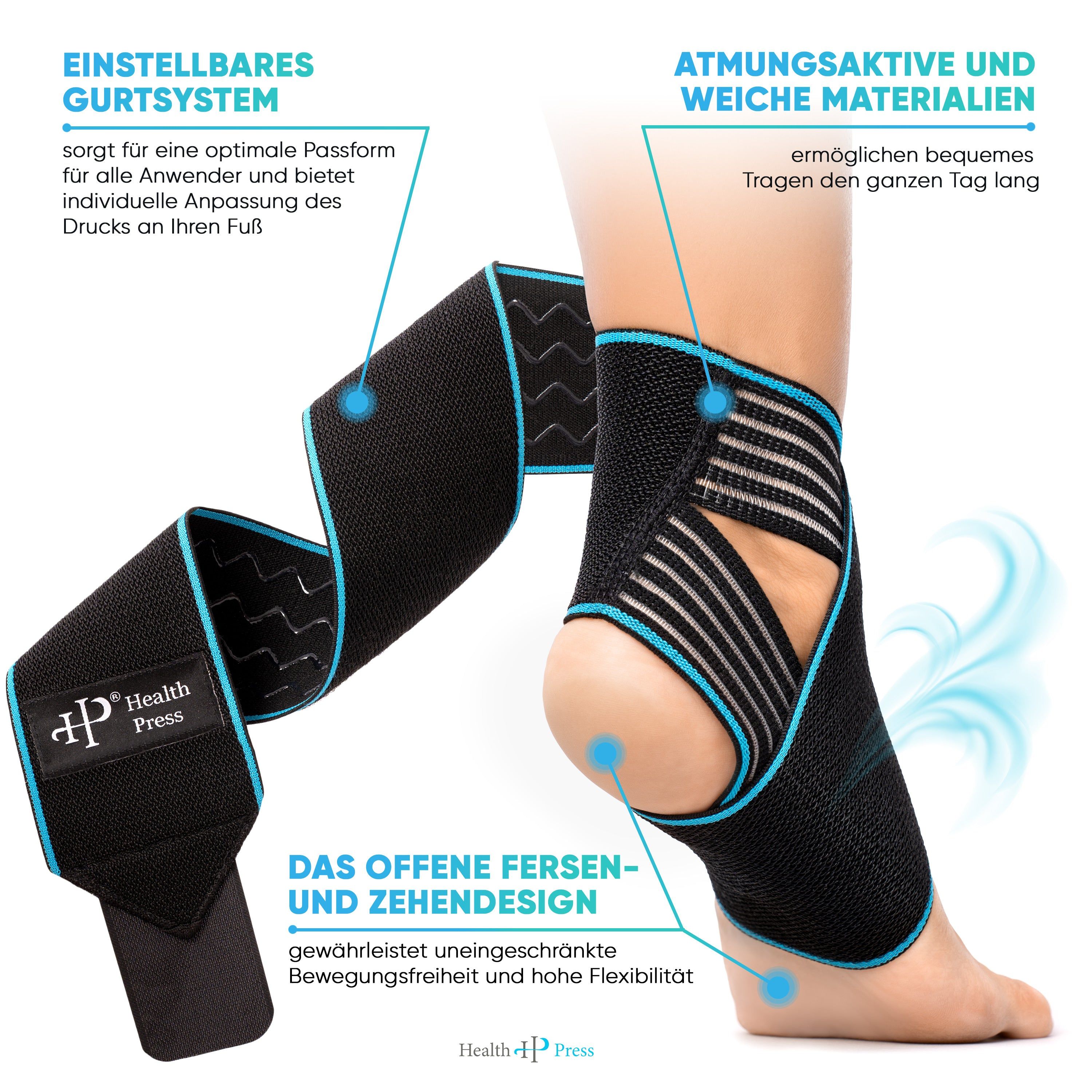Health Press Universelle Sprunggelenkbandage