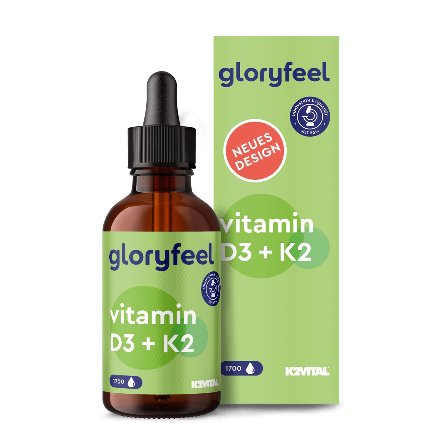 gloryfeel® Vitamin D3 K2 (K2VITAL® von Kappa) Tropfen