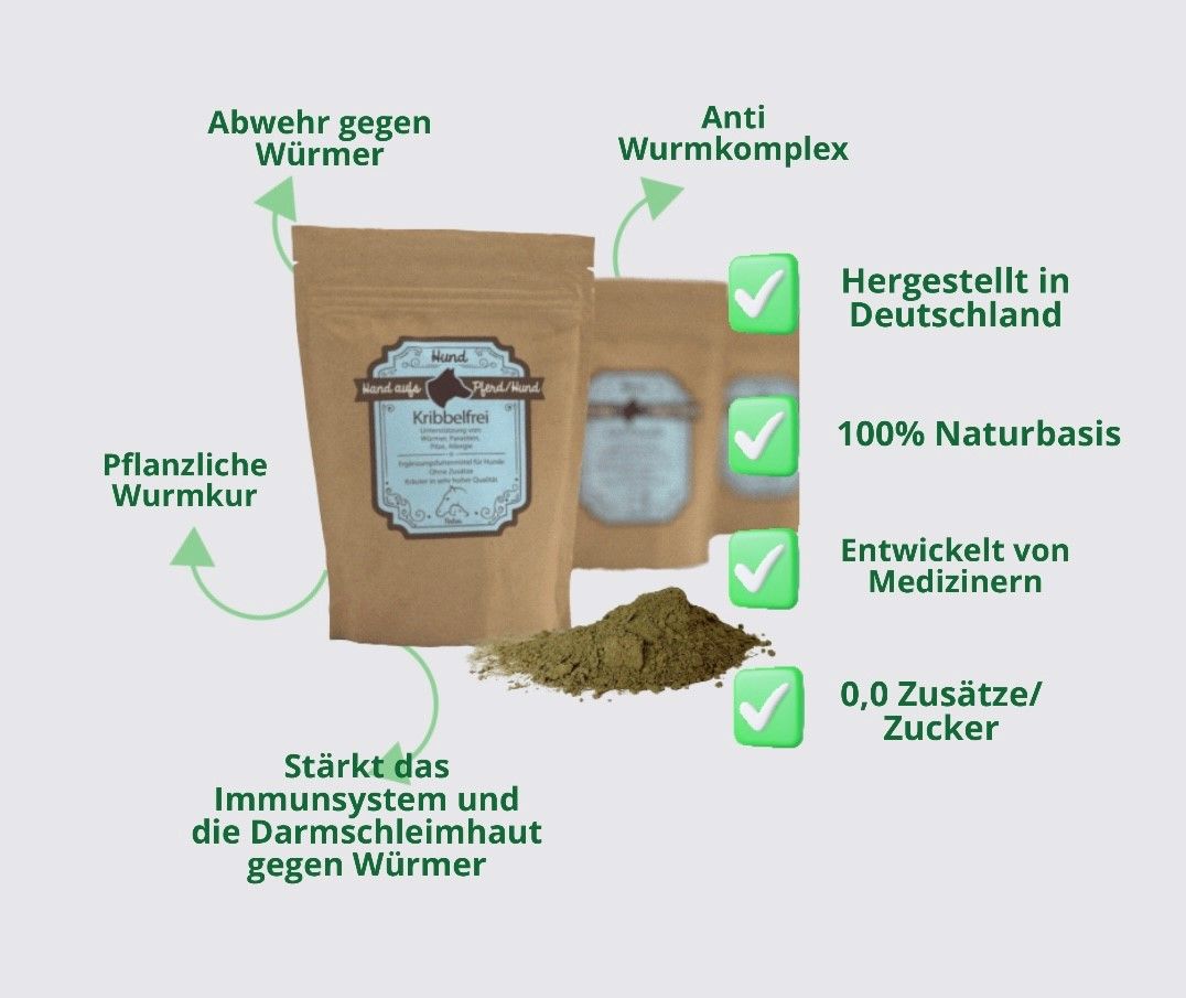 Hand aufs Pferd/Hund Wurm Kräuter Kribbelfrei