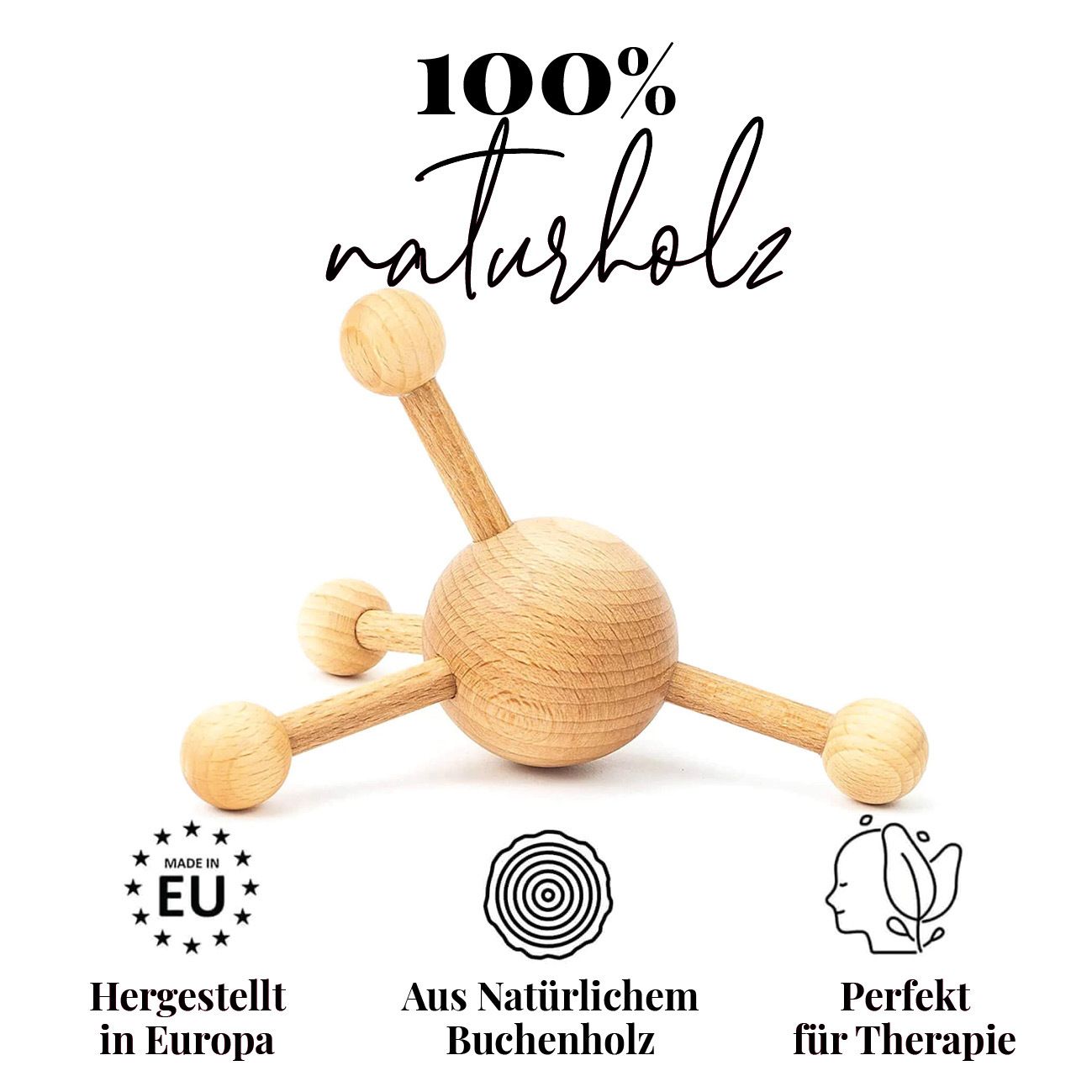 tuuli Triggerpunkt Massagegerät Massager Massagespinne Rücken Nacken Schulter aus Holz