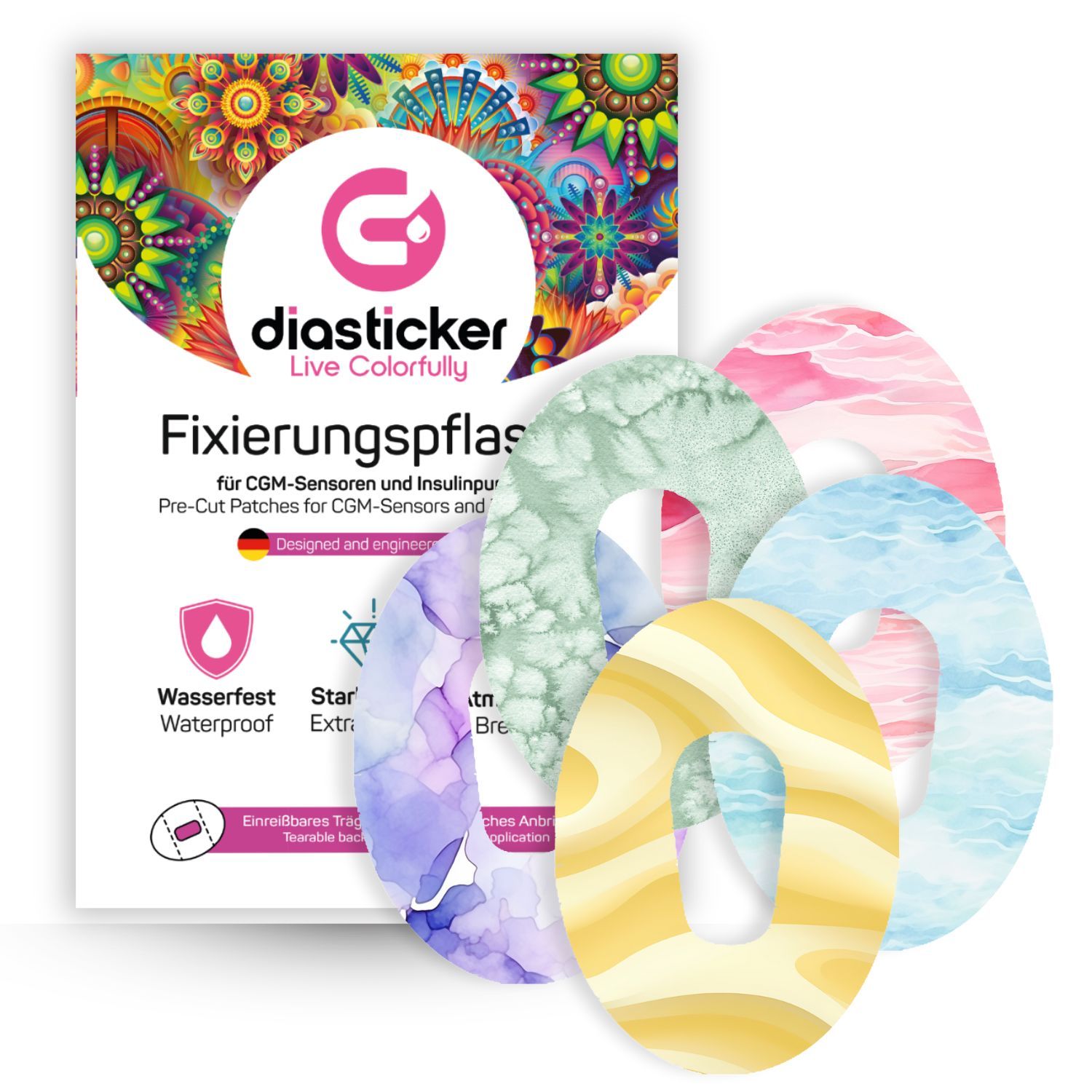 Diasticker® Dexcom G6 Fixiertapes "Cotton Candy Collection"