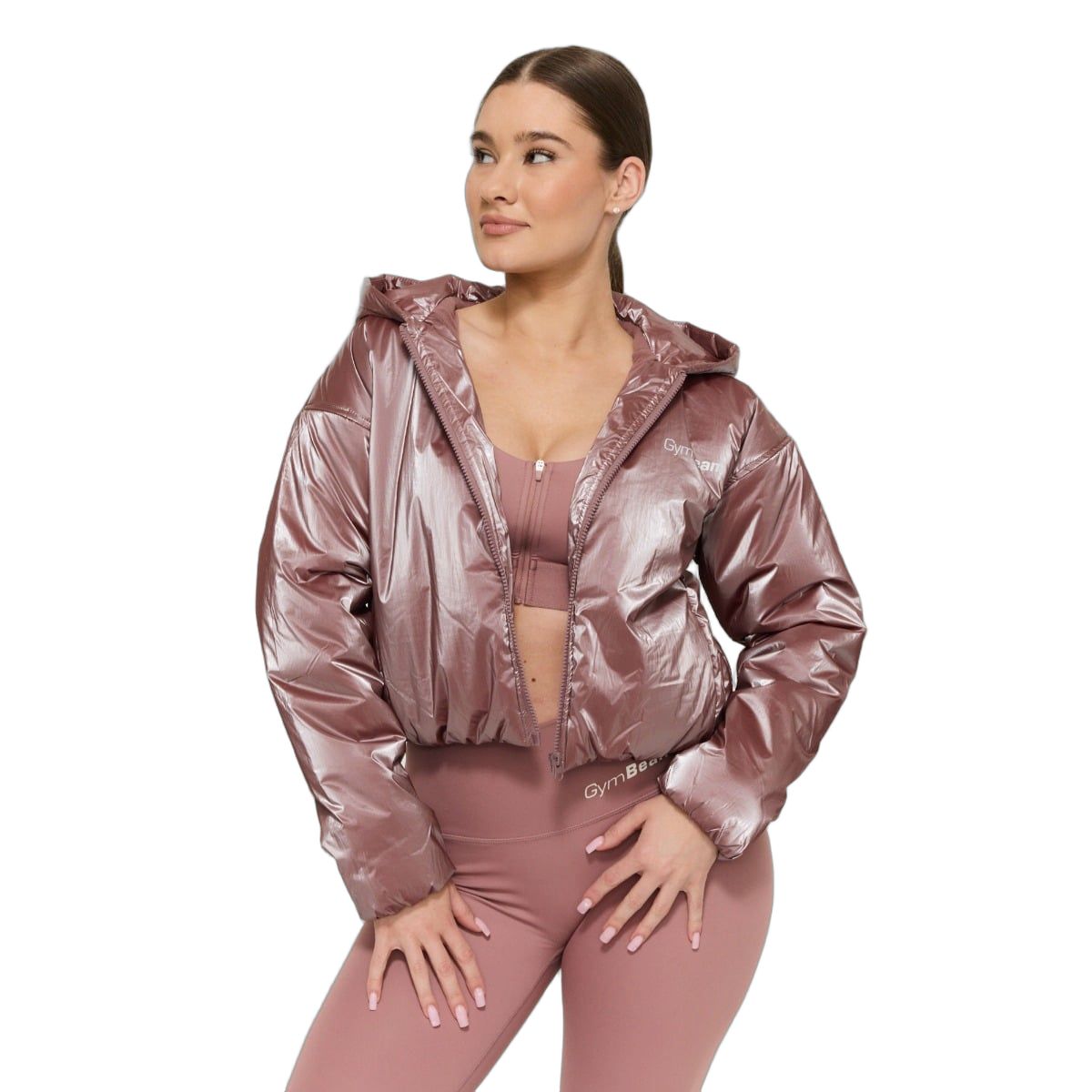 GymBeam Jacke Damen oversize mit Kapuze und Reißverschluss in Haze 1 St