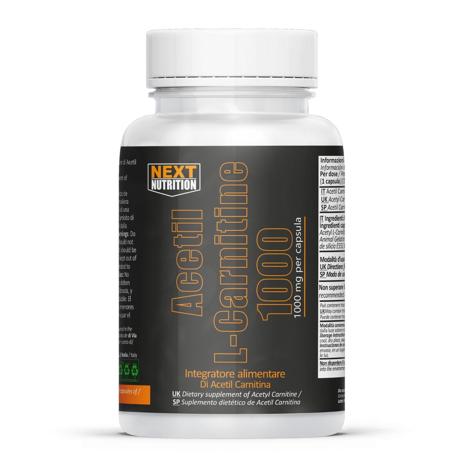 HYPER ALC 1000 60CPR da 1000MG Acetil L-Carnitina Pura – Energia - Metabolismo - Performance