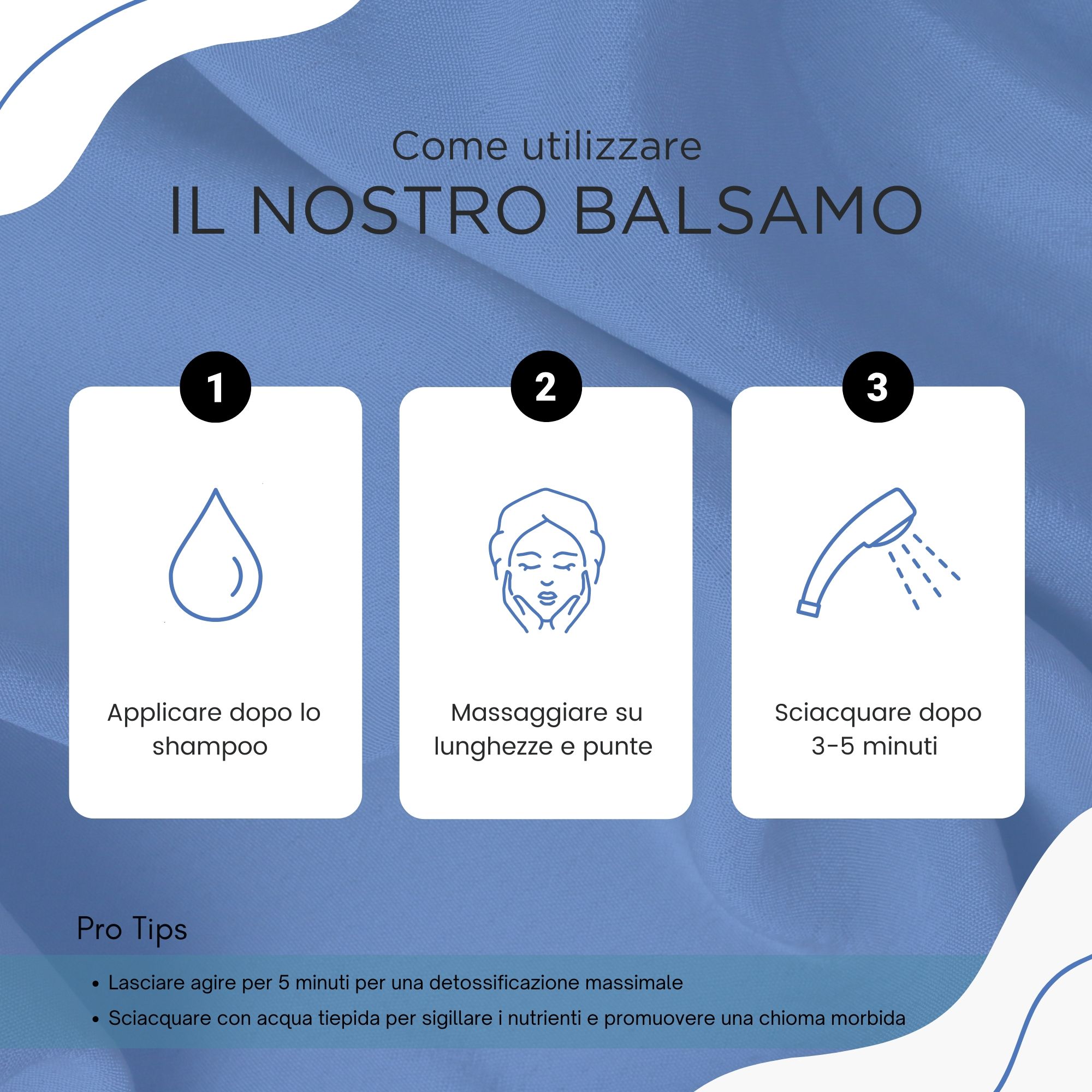 Donna con capelli lucenti. Testo: La nostra formula è senza solfati, OGM e oli minerali, offrendo una cura capillare responsabile.