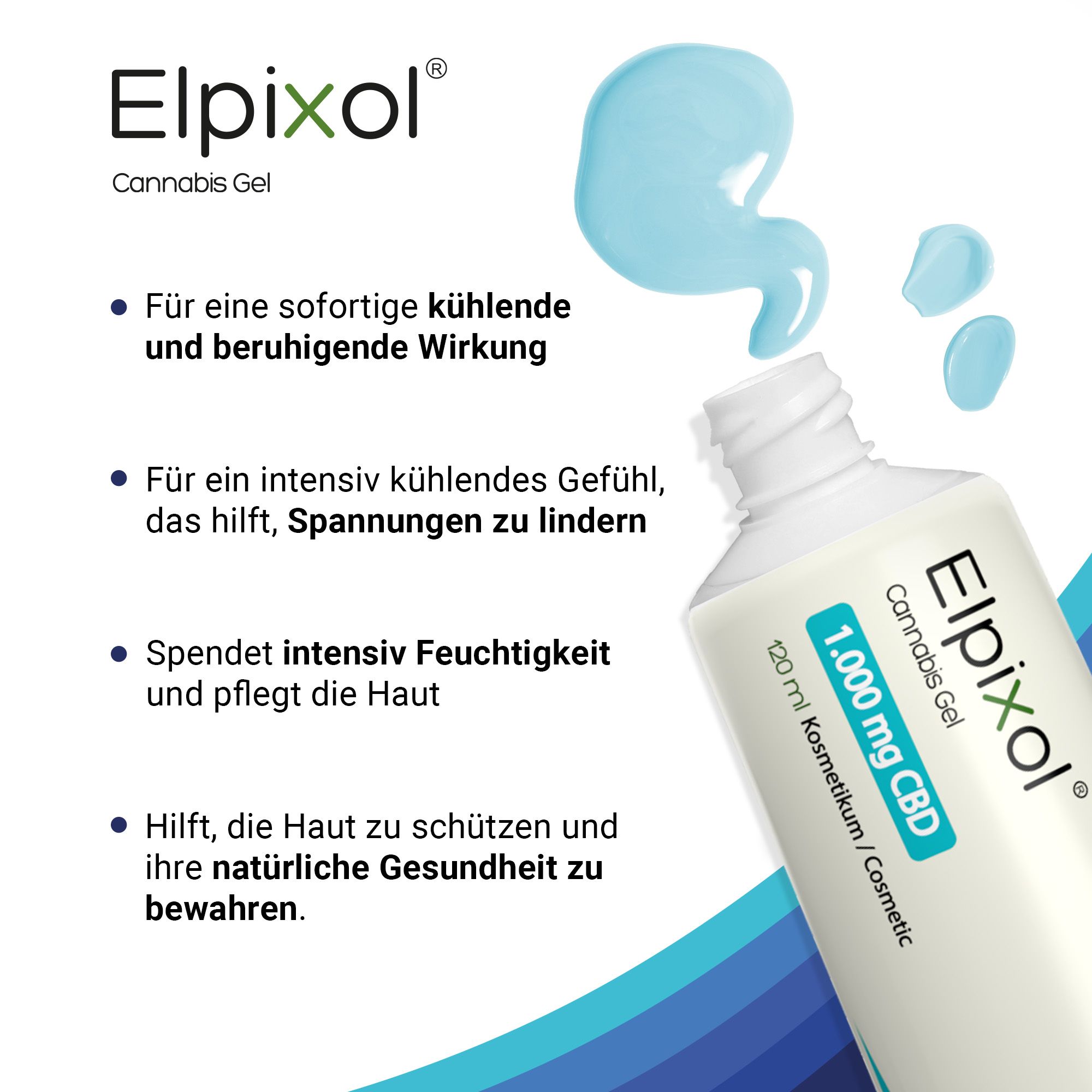 Cannabis GEL 1000 mg CBD kühlend Elpixol 120 ml Gel