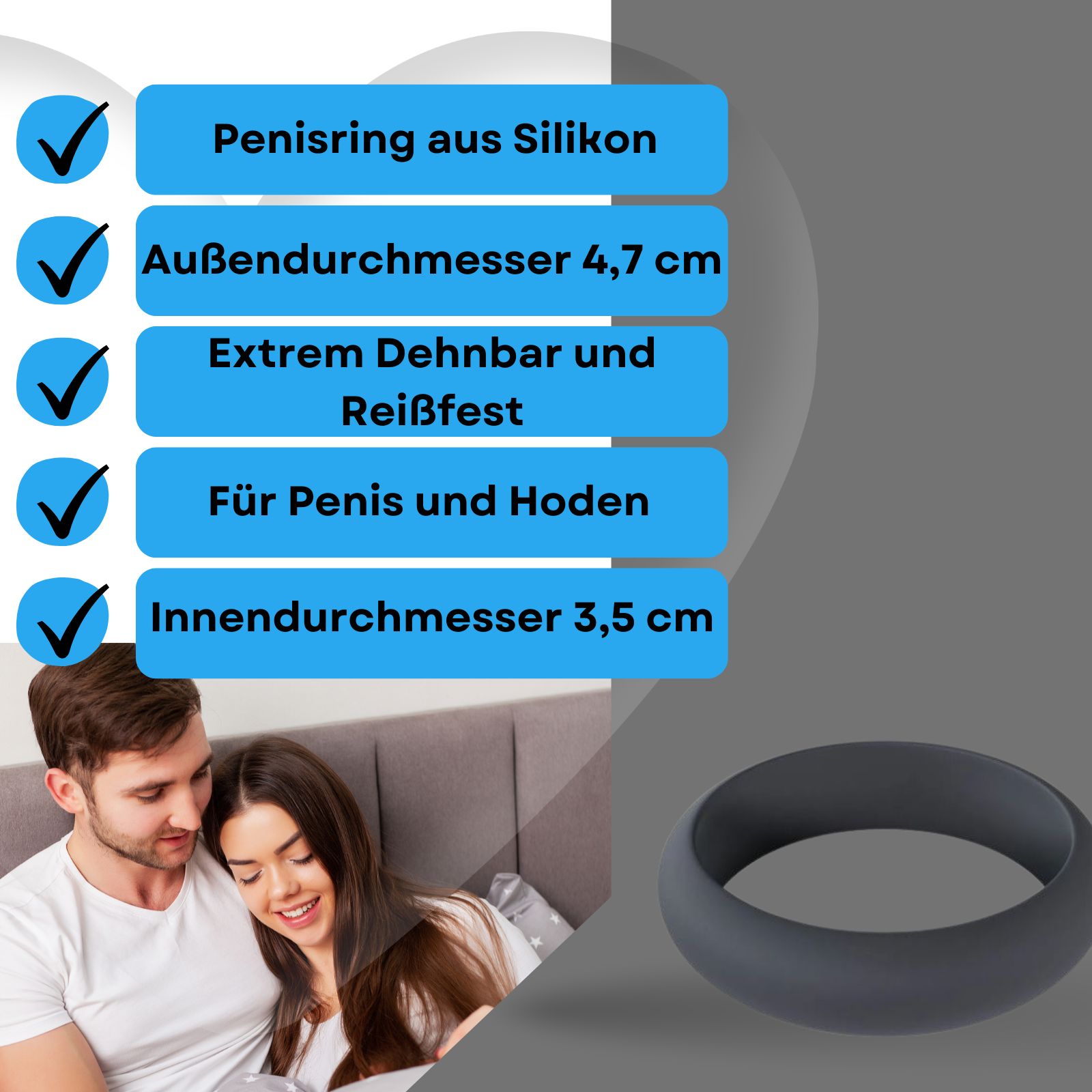 Lovelyness - Penisring aus Silikon - Wide O - M