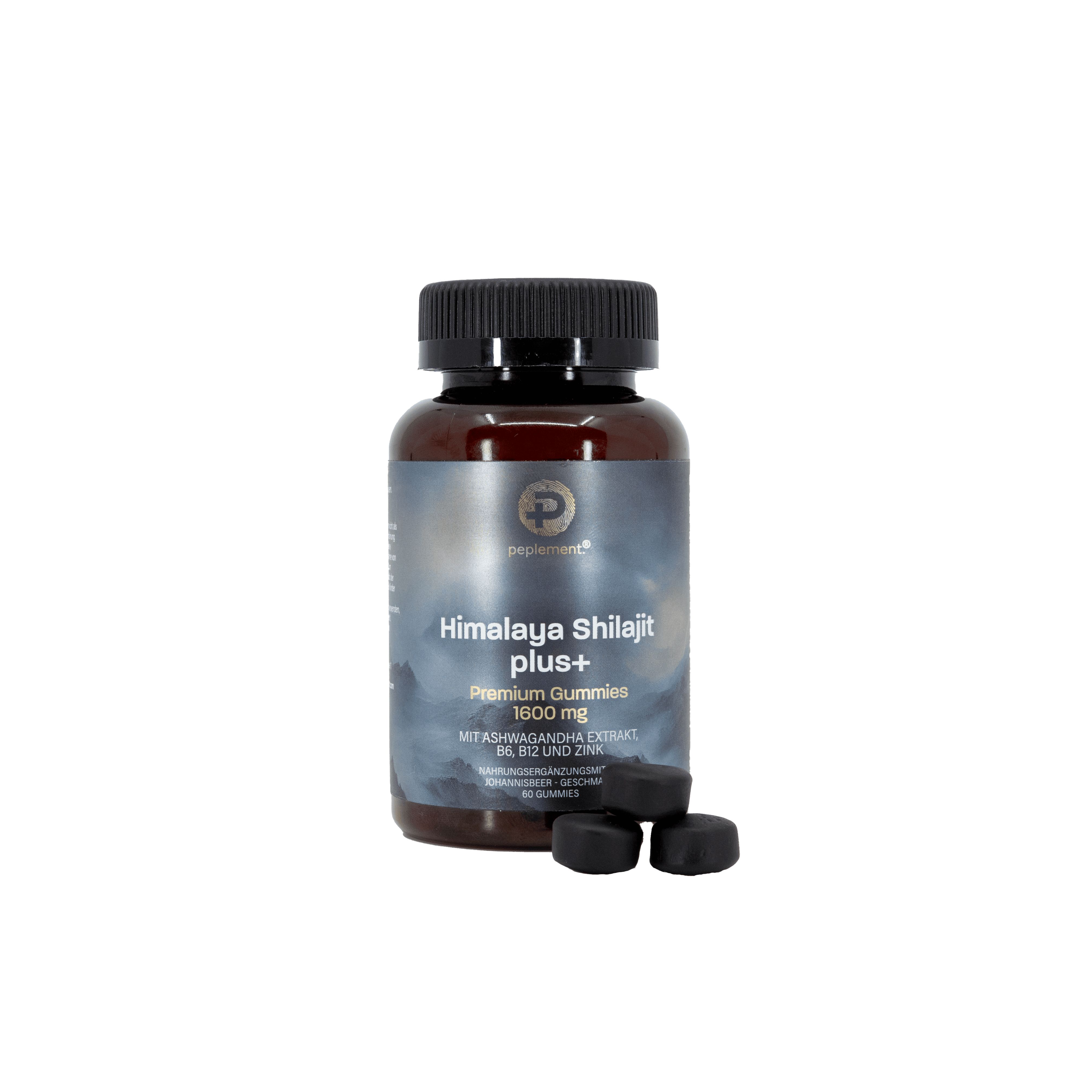 peplement Shilajit Gummies mit Ashwagandha, B6, B12 und Zink