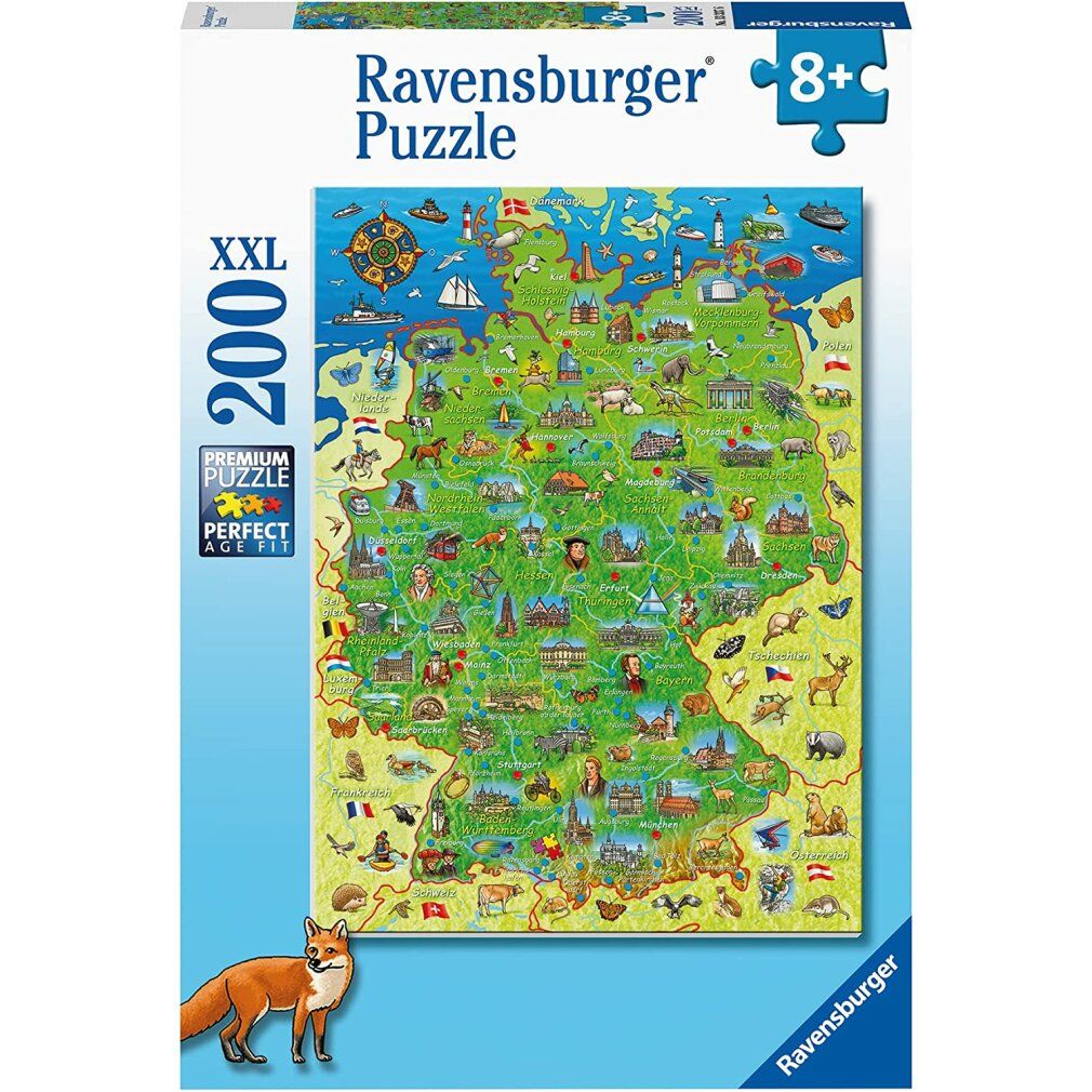 ravensburger Puzzle Farbkarte von Deutschland xxl 200 Teile