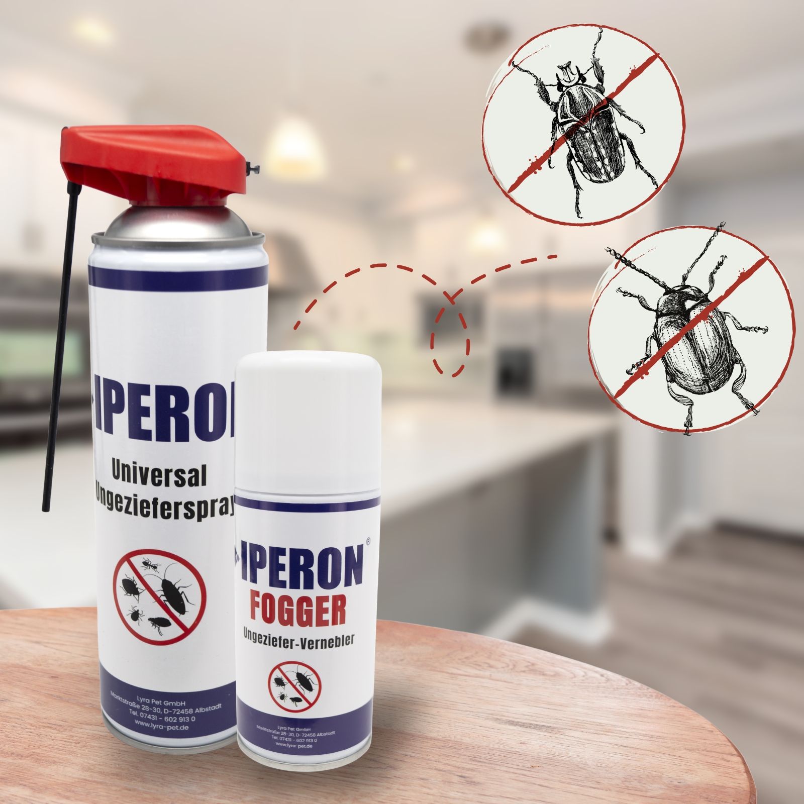 IPERON® Ungezieferschutz Duo - Ungeziefer-Vernebler Fogger & Ungezieferspray im Set