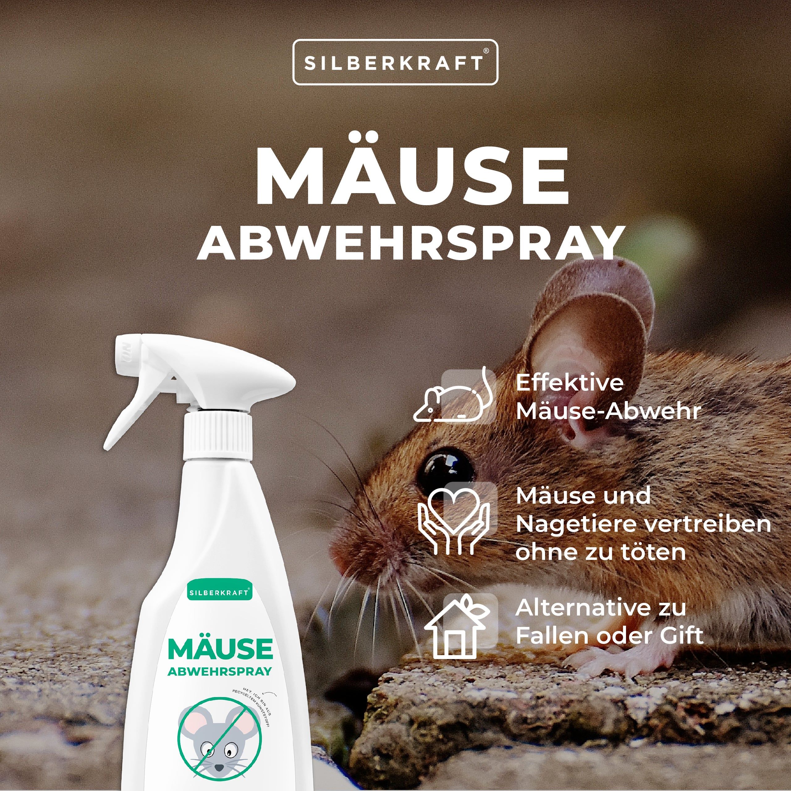 Silberkraft Mäuse-Abwehr-Spray 2x500 ml Spray