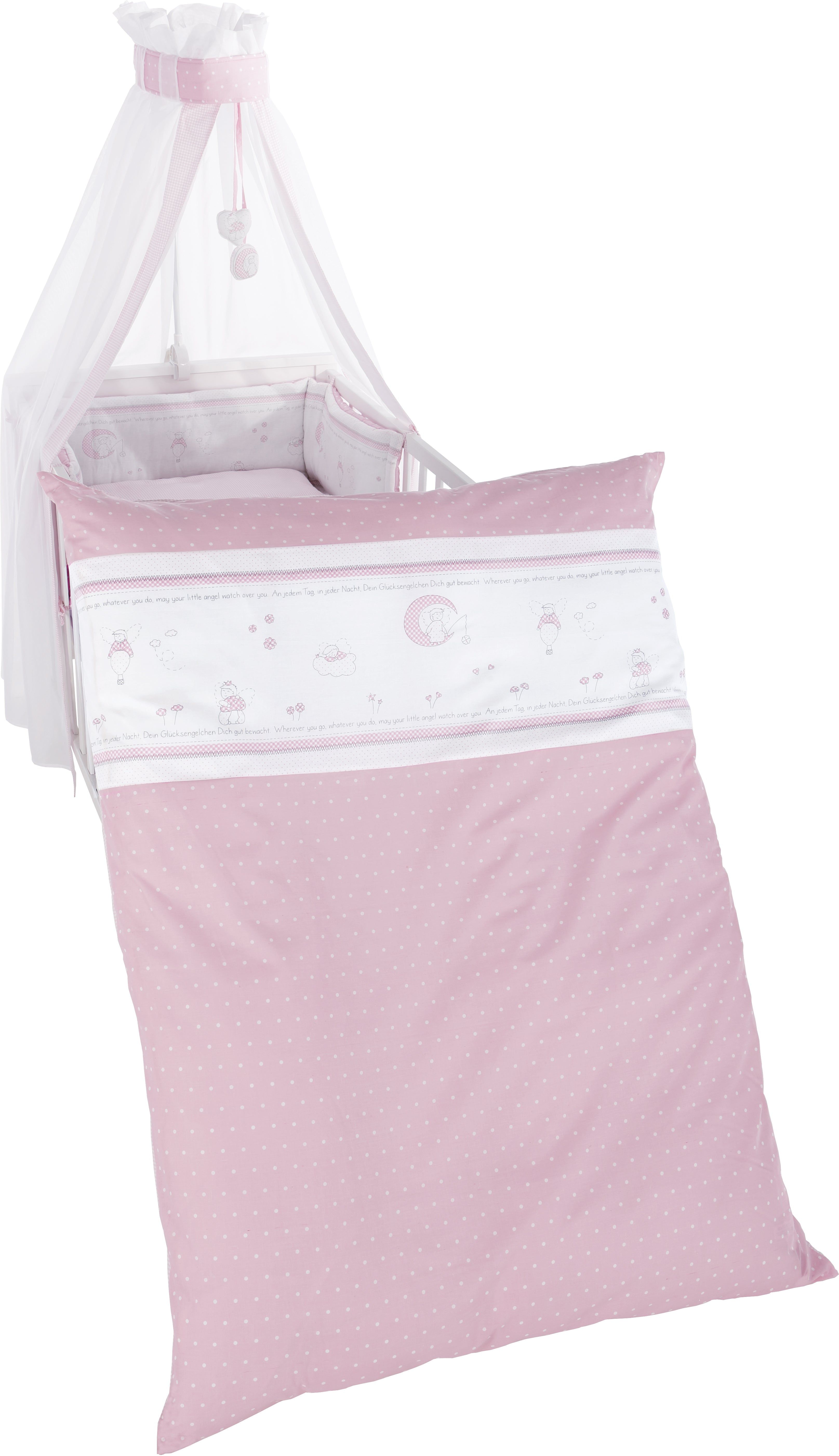 roba Kinder-Bettgarnitur 4-tlg, 'Glücksengel rosa'