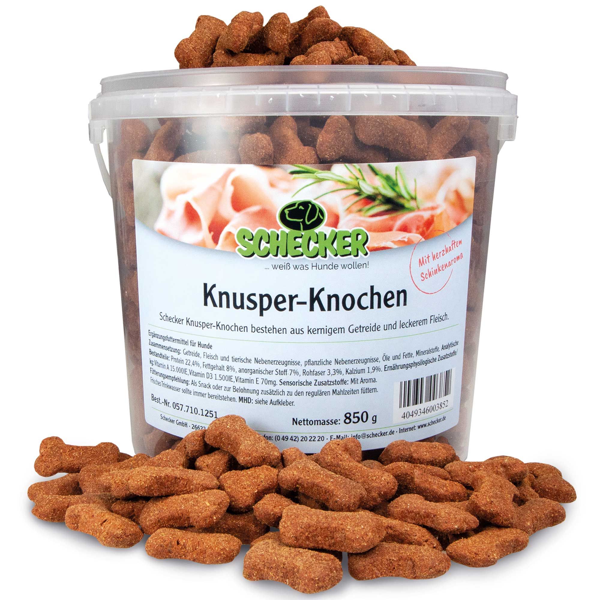 Schecker Hundesnack - Schinkenknochen im Frischeeimer