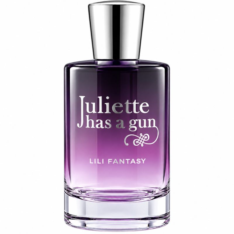 Juliette Has A Gun Lili Fantasy Eau de Parfum Flakon mit violettem Farbverlauf.