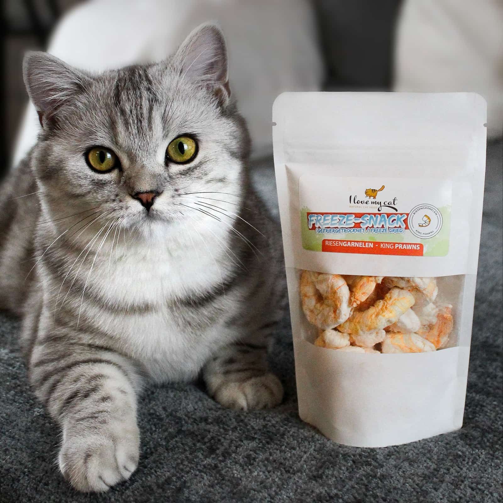 I love my cat Freeze-Snack für Katzen - Riesengarnelen (gefriergetrocknet)