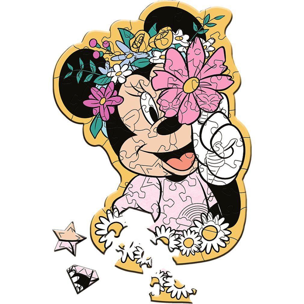 trefl Wood Craft Junior Puzzle In der Welt von Minnie Mouse 50 Teile