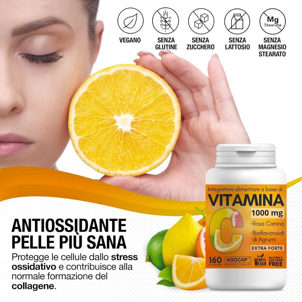 agocap - Vitamin C 500mg mit Bioflavonoiden aus Zitrusfrüchten und Hagebutten