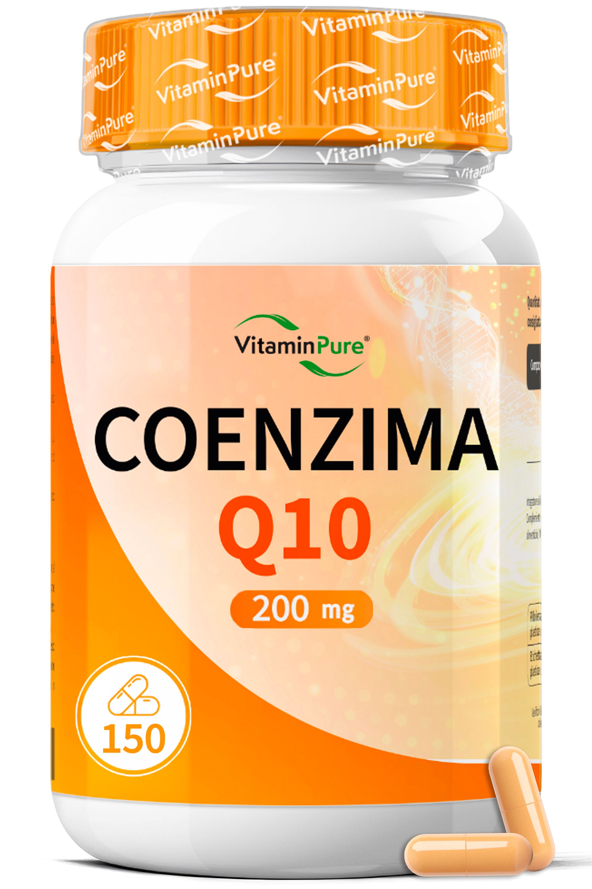 Coenzima Q10 200 mg ad Alta Biodisponibilità per Energia e Benessere, VitaminPure®