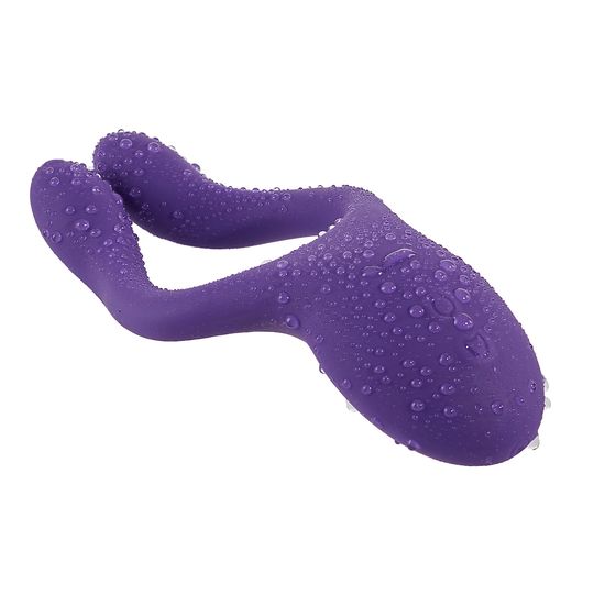 Lila Paarvibrator mit Wassertropfen. Zwei gebogene Arme. Ohne Fernbedienung.