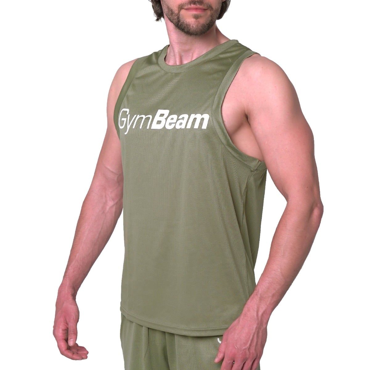 GymBeam Tanktop Herren regular aus Polyester im Essence-Modell Grün