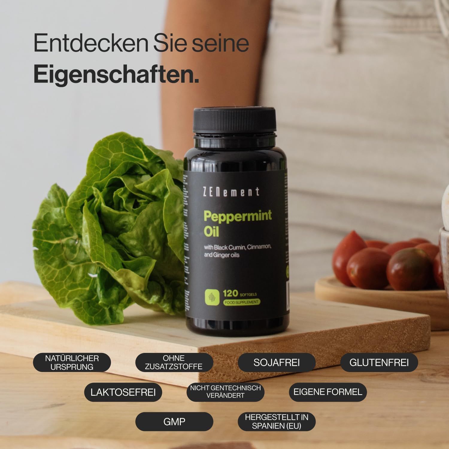 Zenement Pfefferminzöl mit Schwarzkümmelöl, Zimt und Ingwer