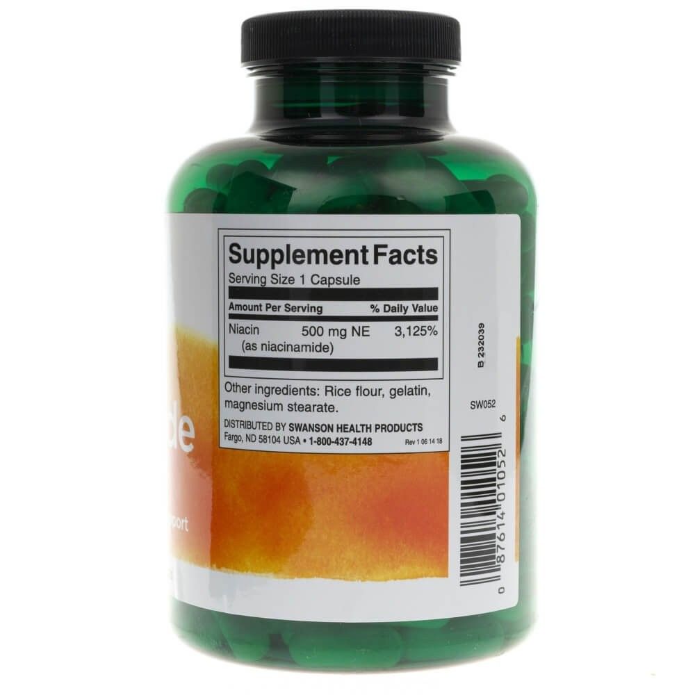 Swanson Niacinamide 500mg Capsules 250 Capsules