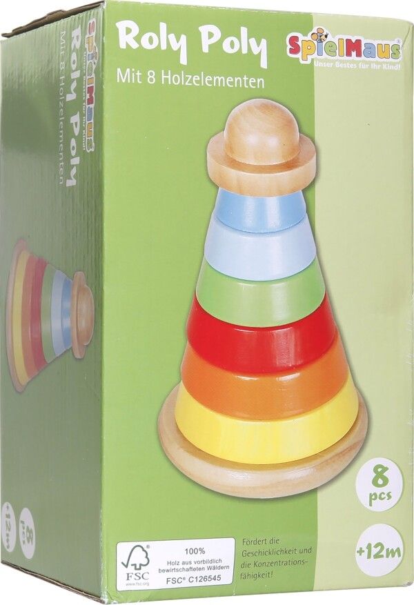 Spielmaus Holz SMH Stehauf-Stapelturm, 8 tlg. (40771131)