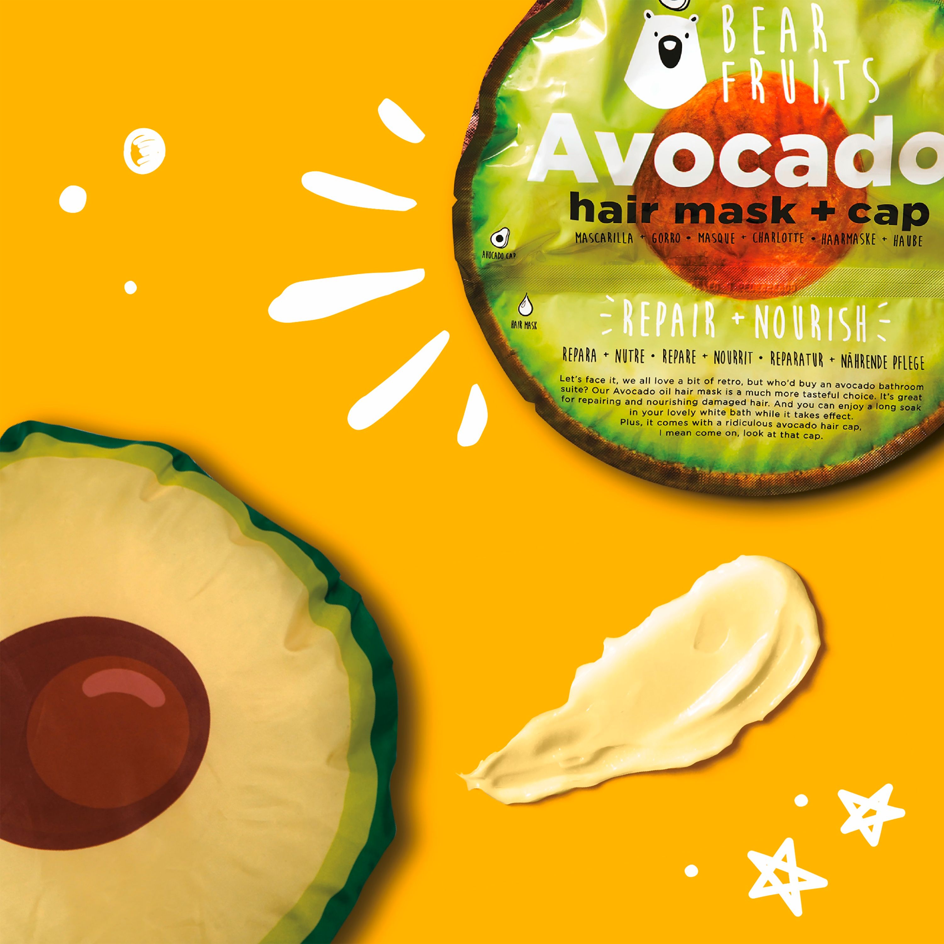 Bear Fruits - Haarmaske "Avocado" - Hair mask + cap