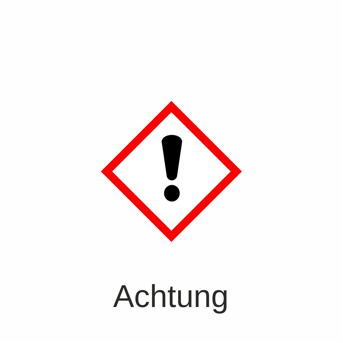 Gefahrensymbol Ausrufezeichen in rotem Quadrat.